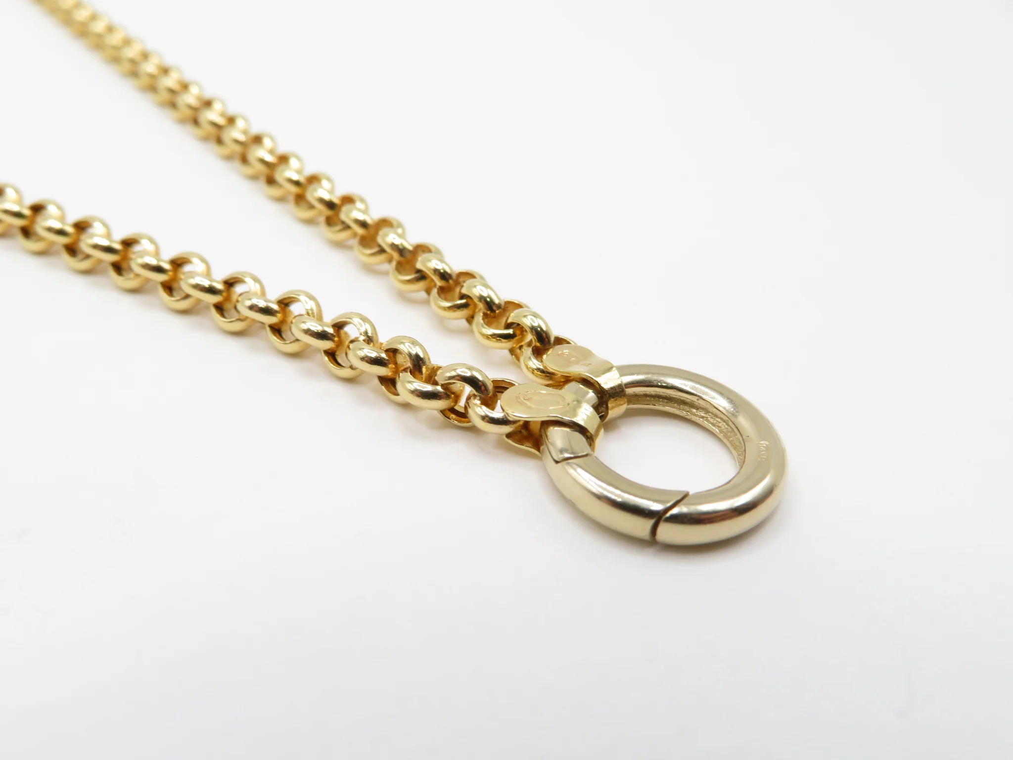 10k Yellow Gold Hollow Rolo Latch Necklace - Image 4