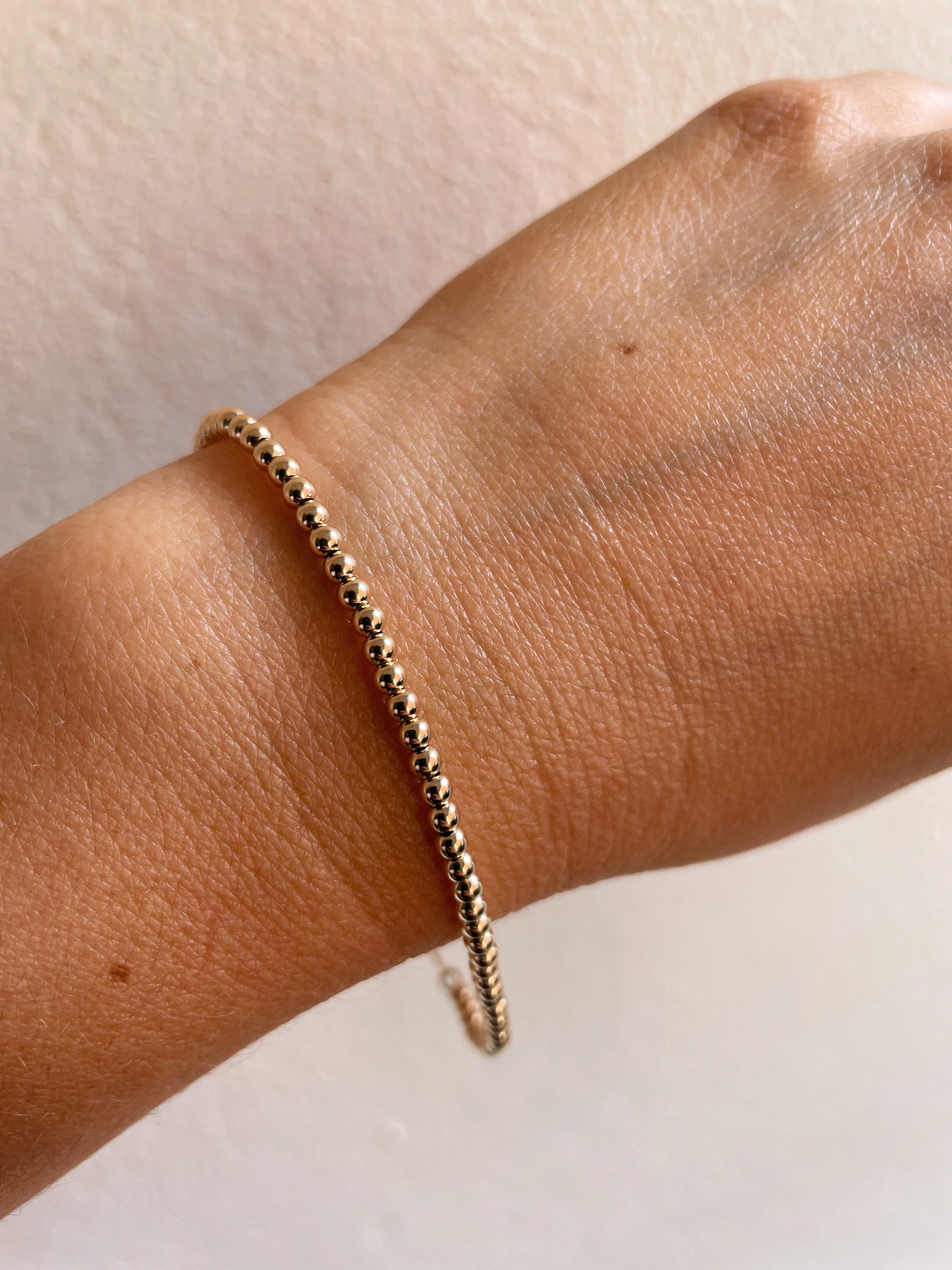 10k Yellow Gold Bead Bracelet - Image 10