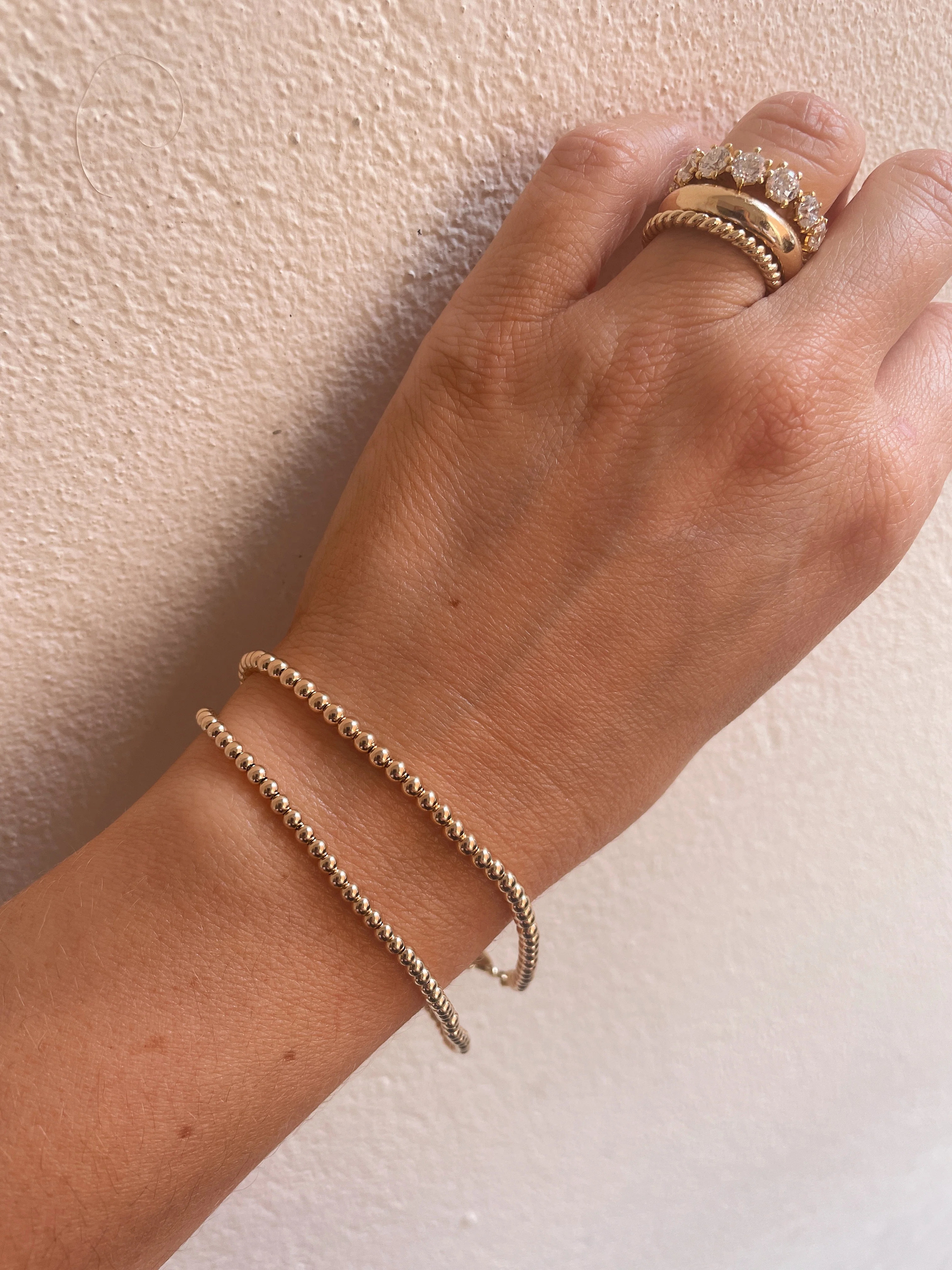 10k Yellow Gold Bead Bracelet - Image 2