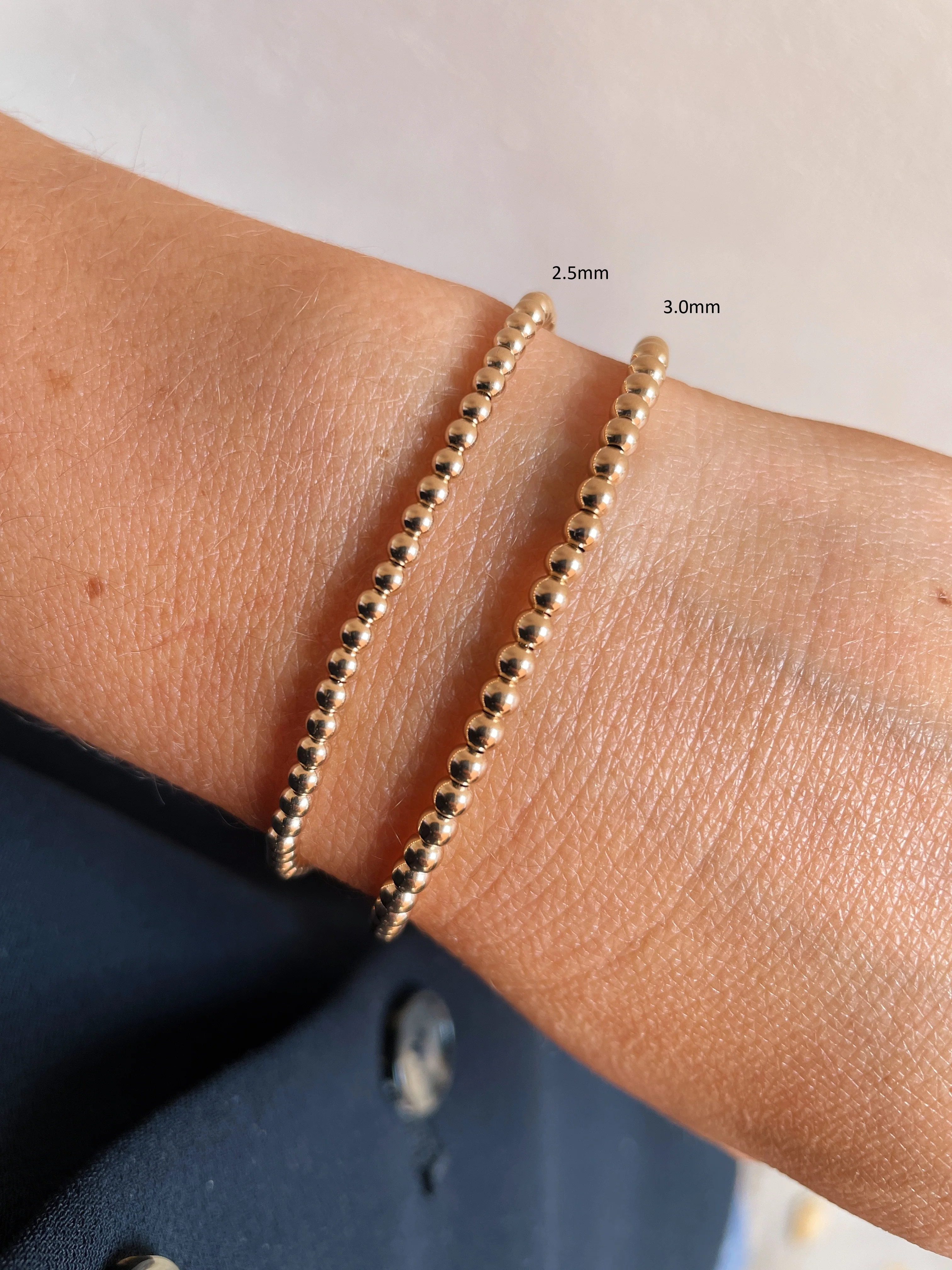 10k Yellow Gold Bead Bracelet - Image 4