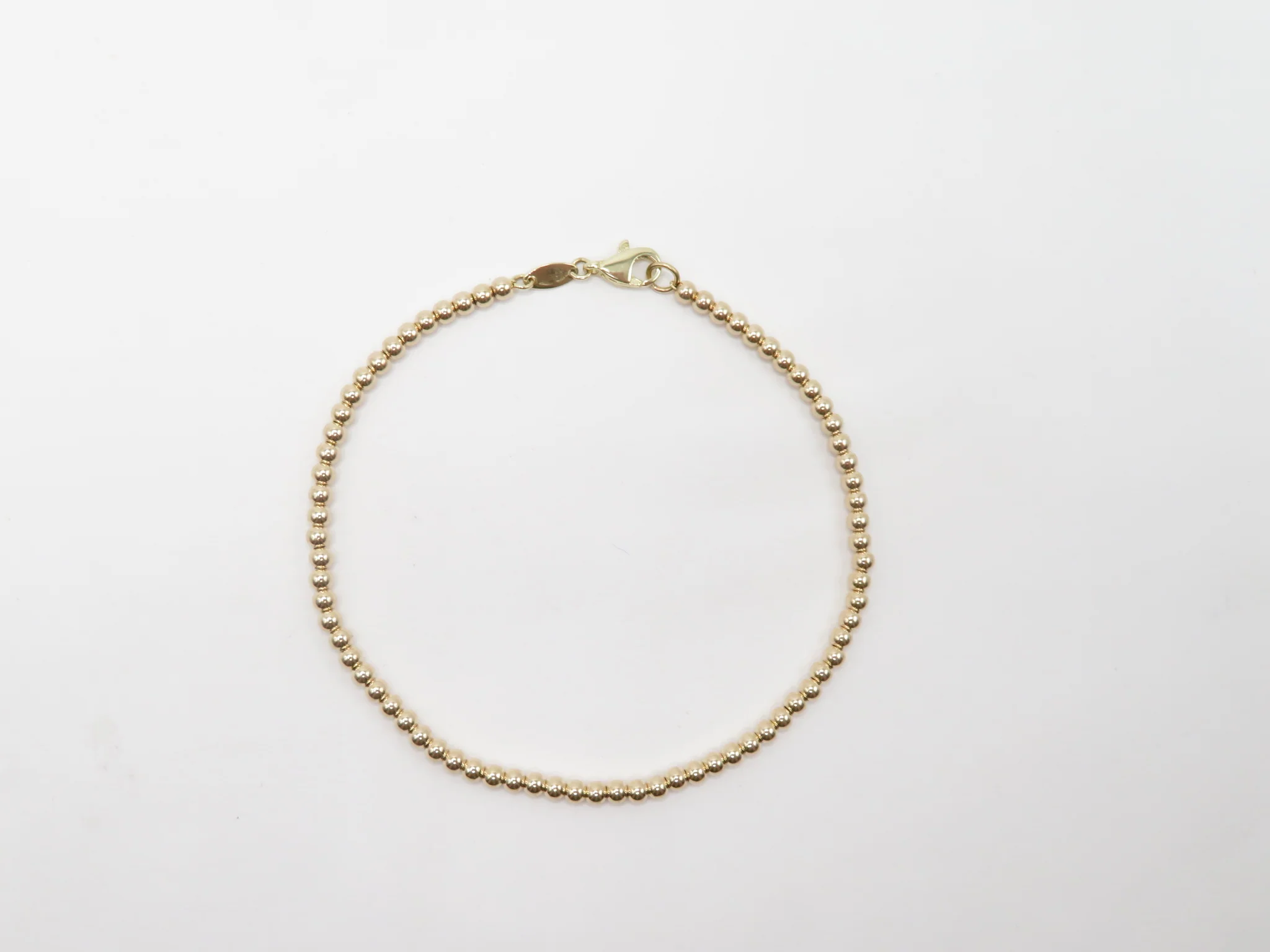 10k Yellow Gold Bead Bracelet - Image 6