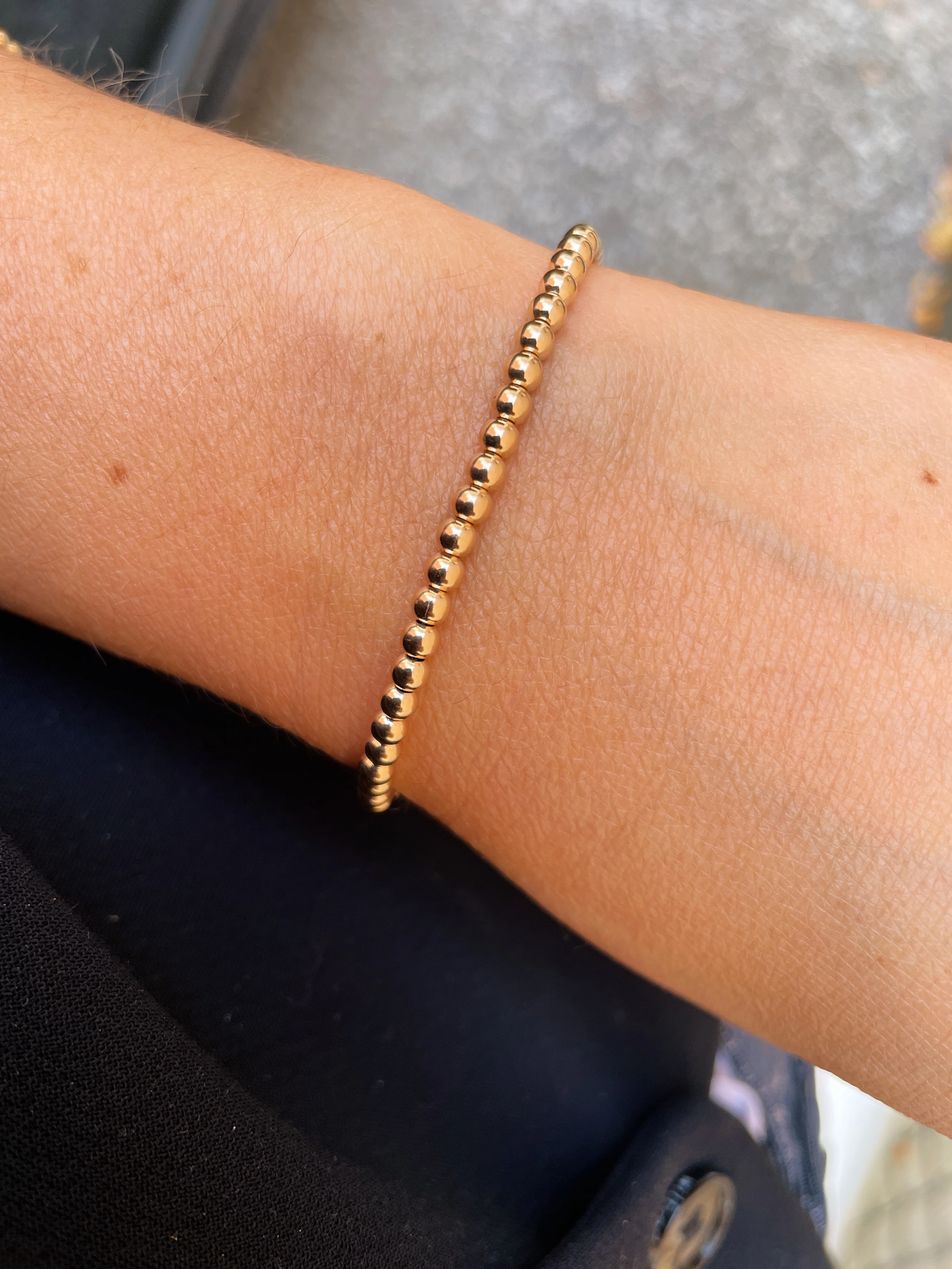 10k Yellow Gold Bead Bracelet - Image 7