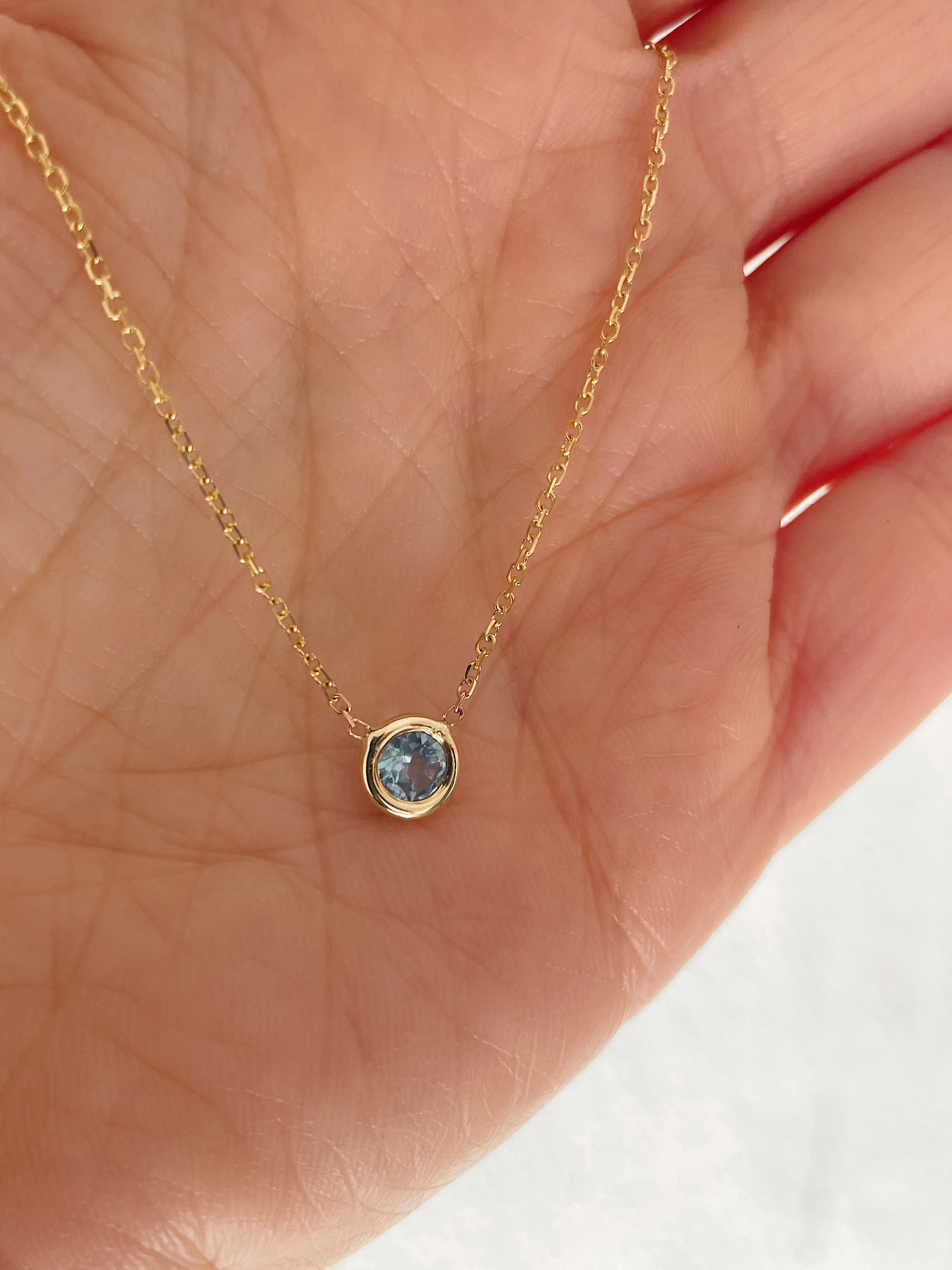 10k Yellow Gold Birthstone Necklace - Image 17