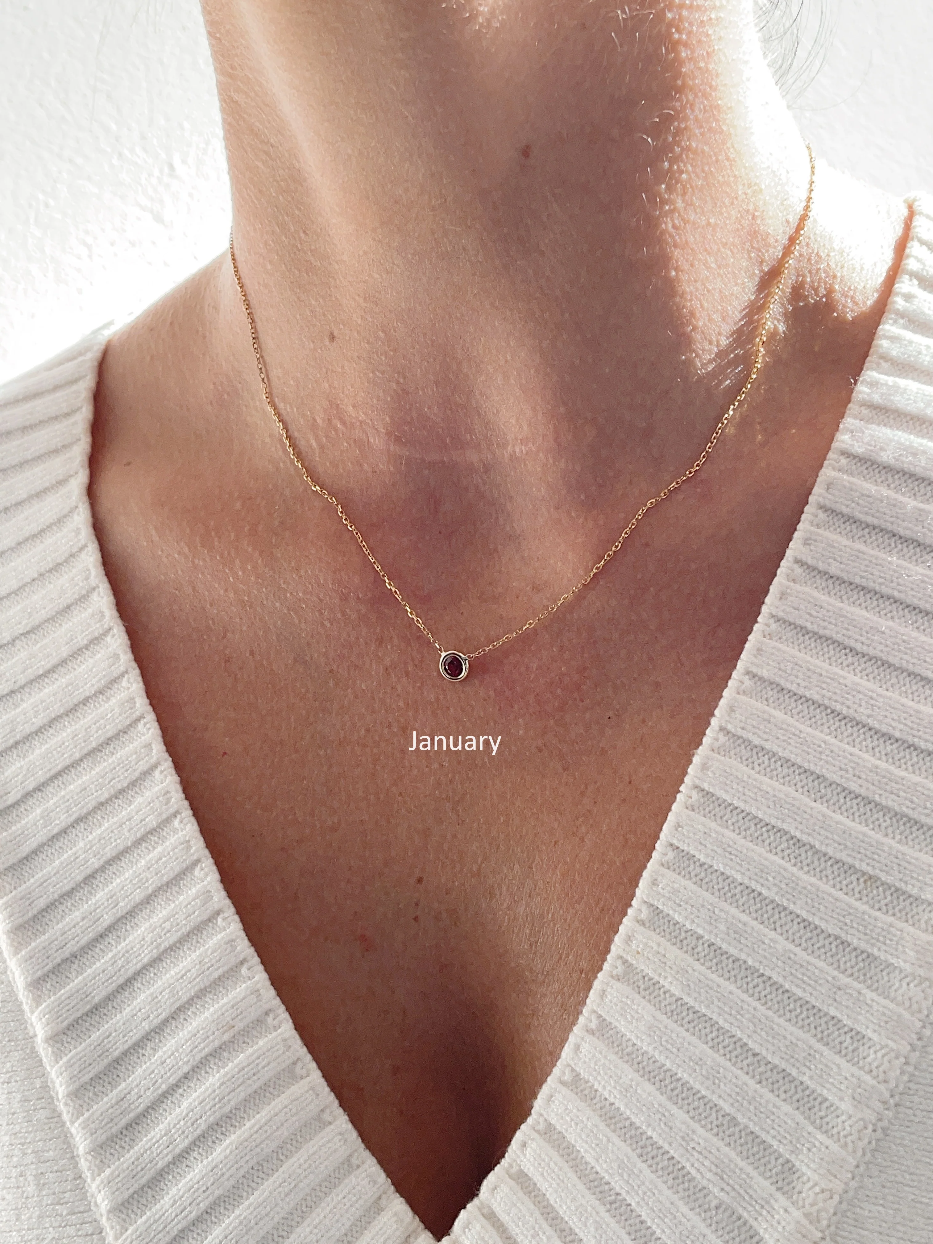 10k Yellow Gold Birthstone Necklace - Image 21