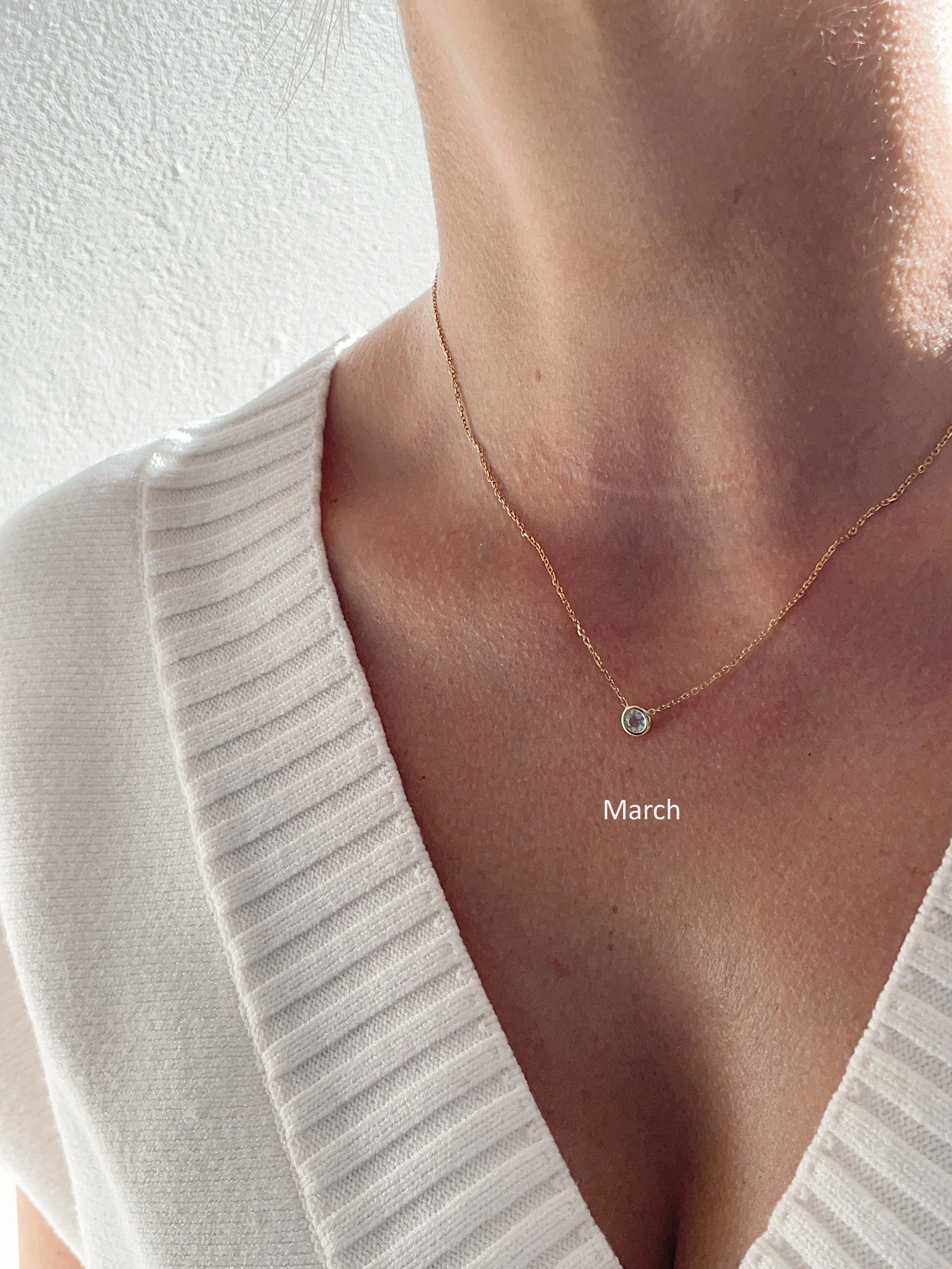 10k Yellow Gold Birthstone Necklace - Image 23