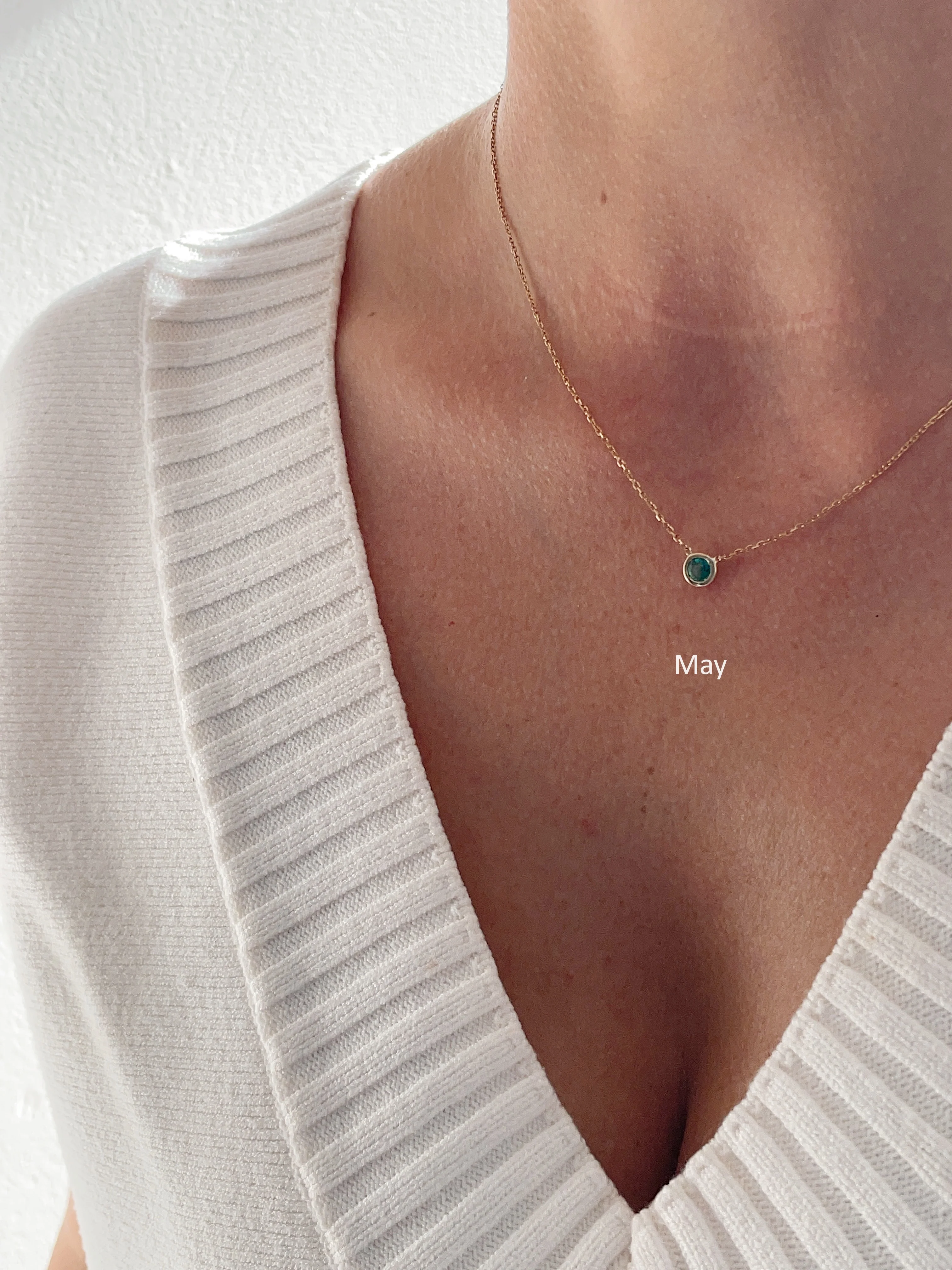 10k Yellow Gold Birthstone Necklace - Image 24