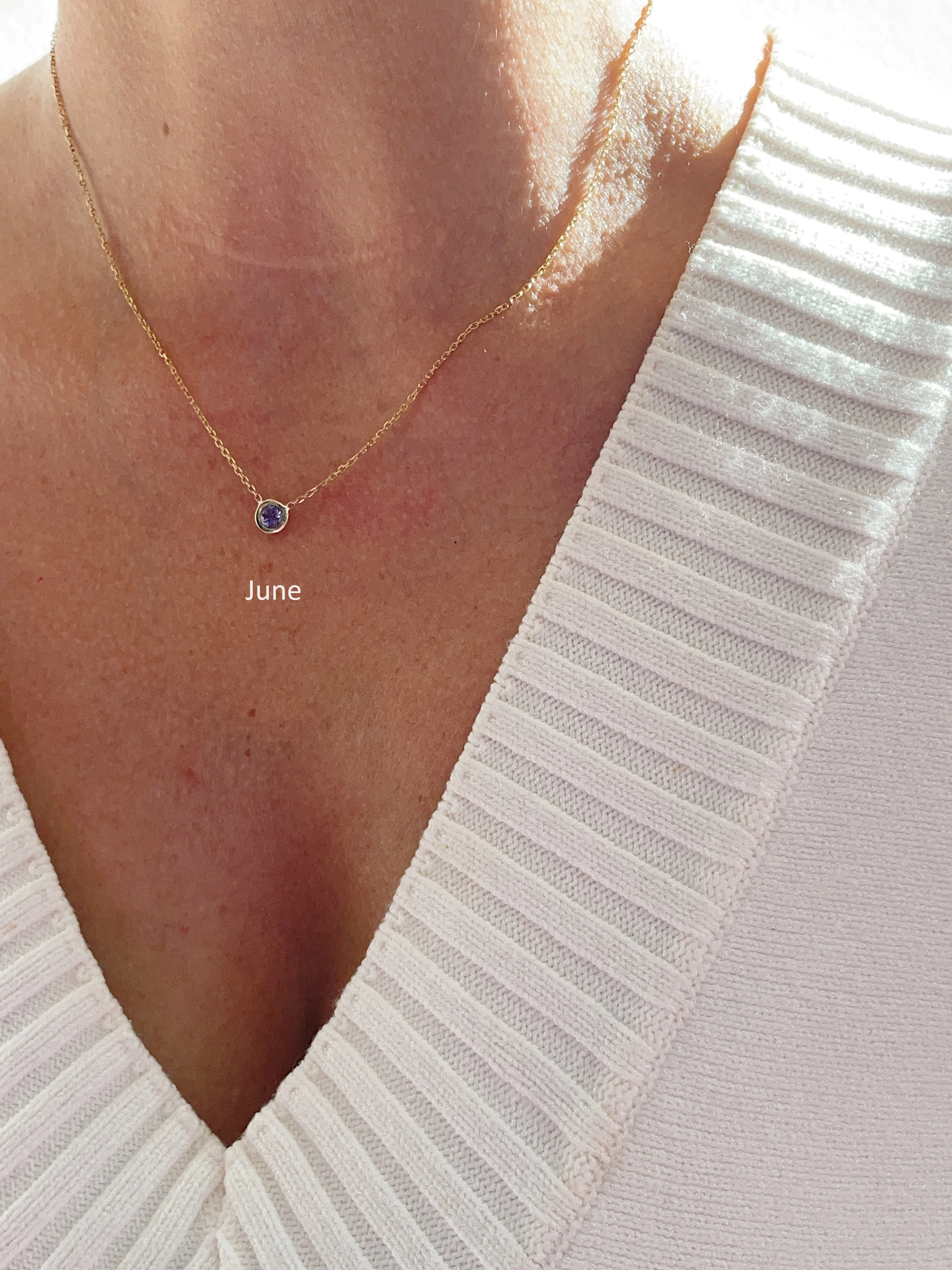 10k Yellow Gold Birthstone Necklace - Image 25