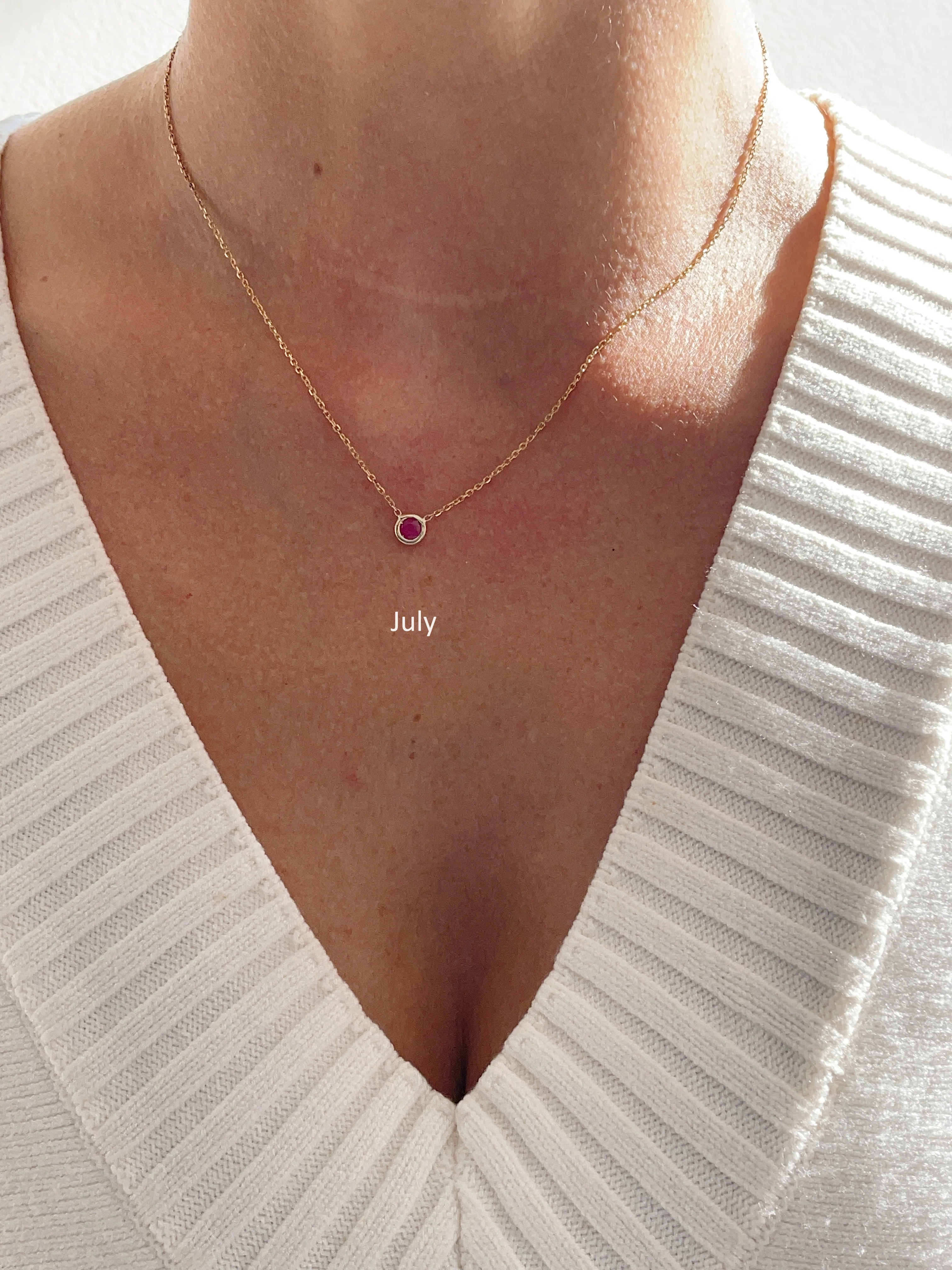 10k Yellow Gold Birthstone Necklace - Image 27