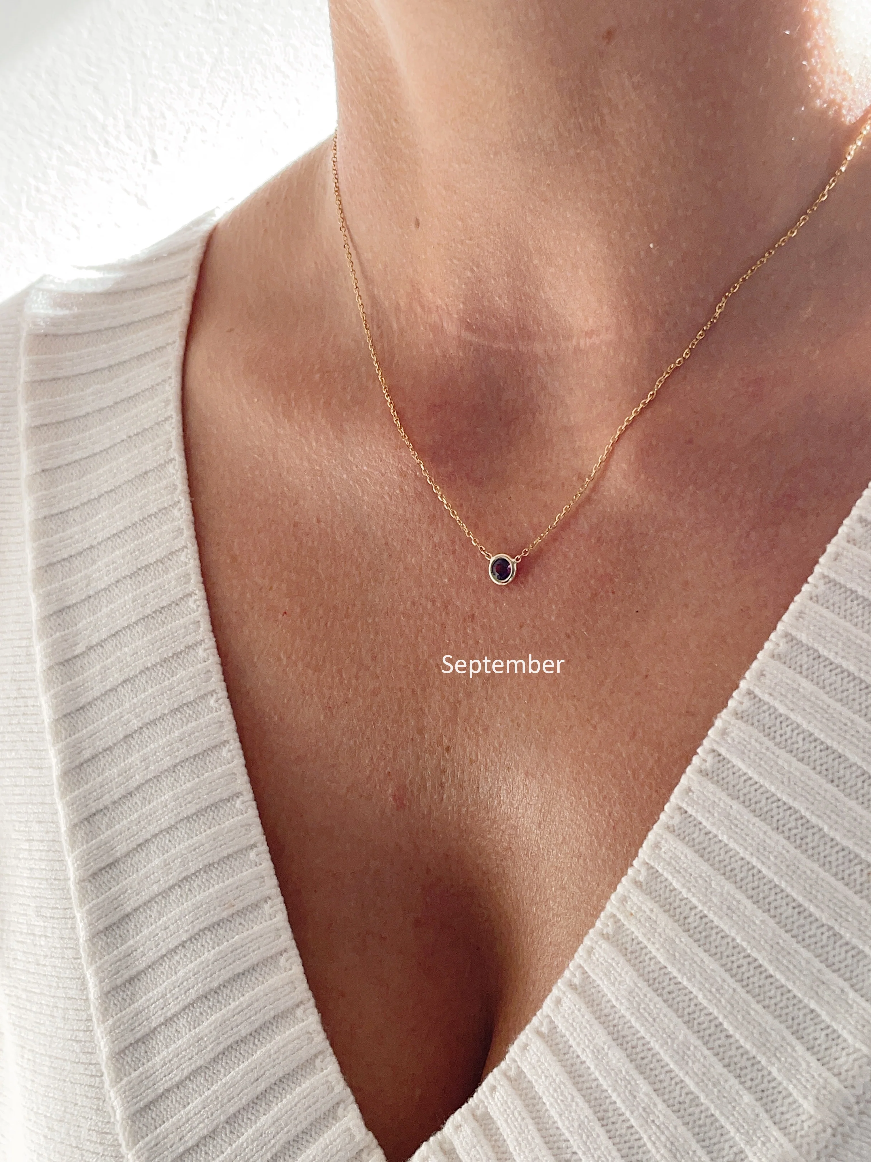 10k Yellow Gold Birthstone Necklace - Image 29