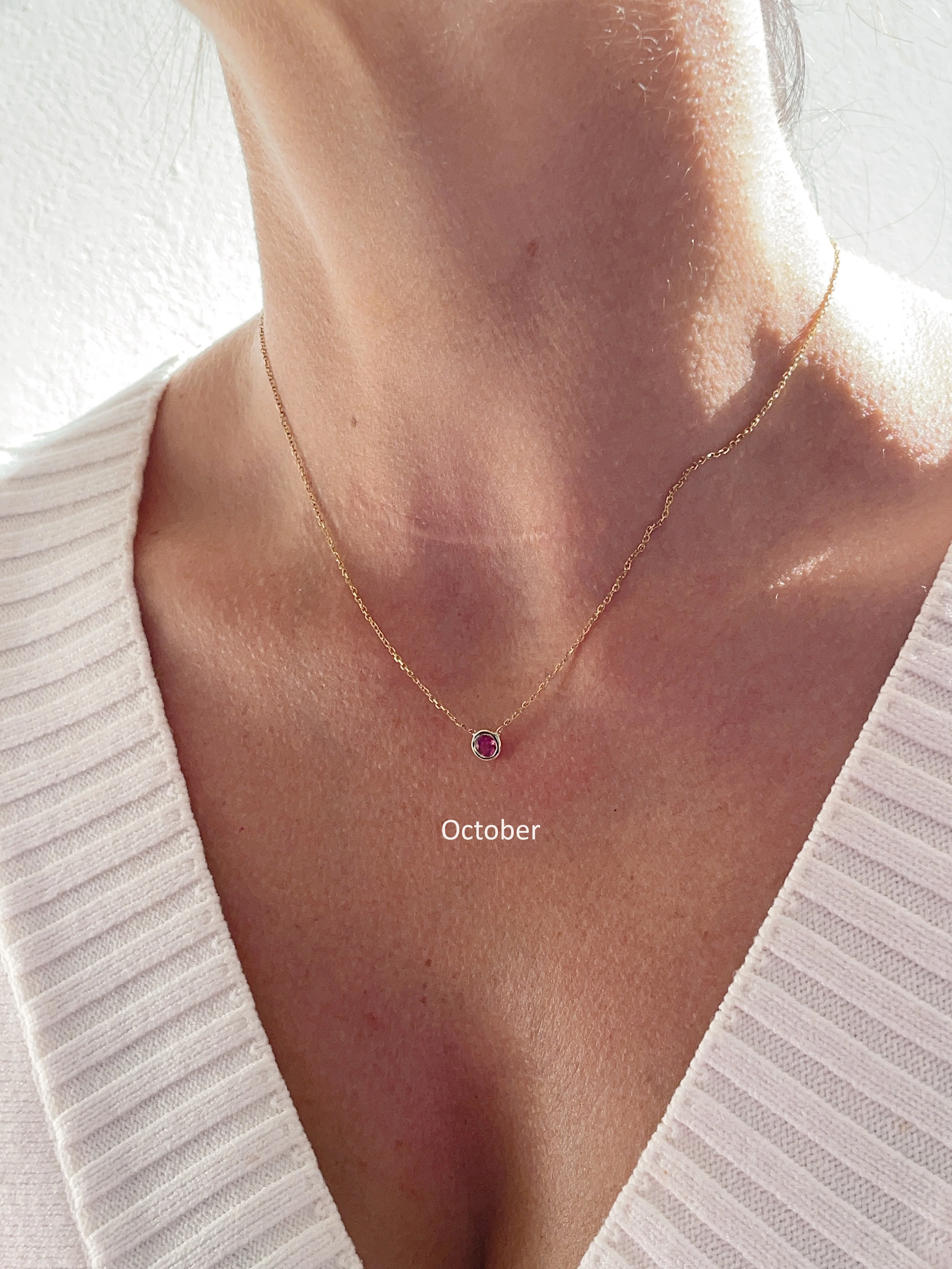 10k Yellow Gold Birthstone Necklace - Image 30