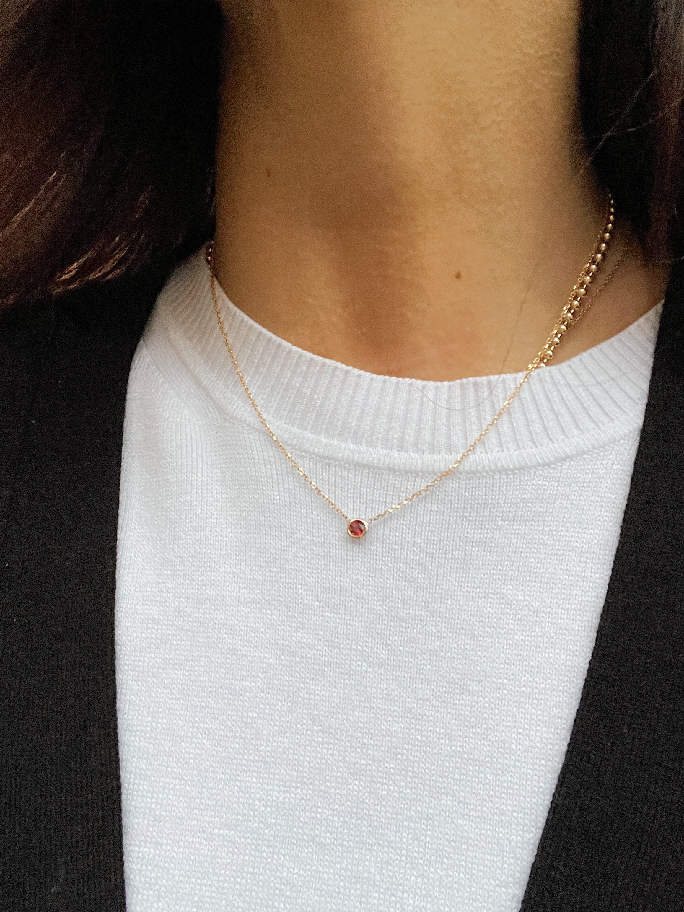 10k Yellow Gold Birthstone Necklace - Image 5