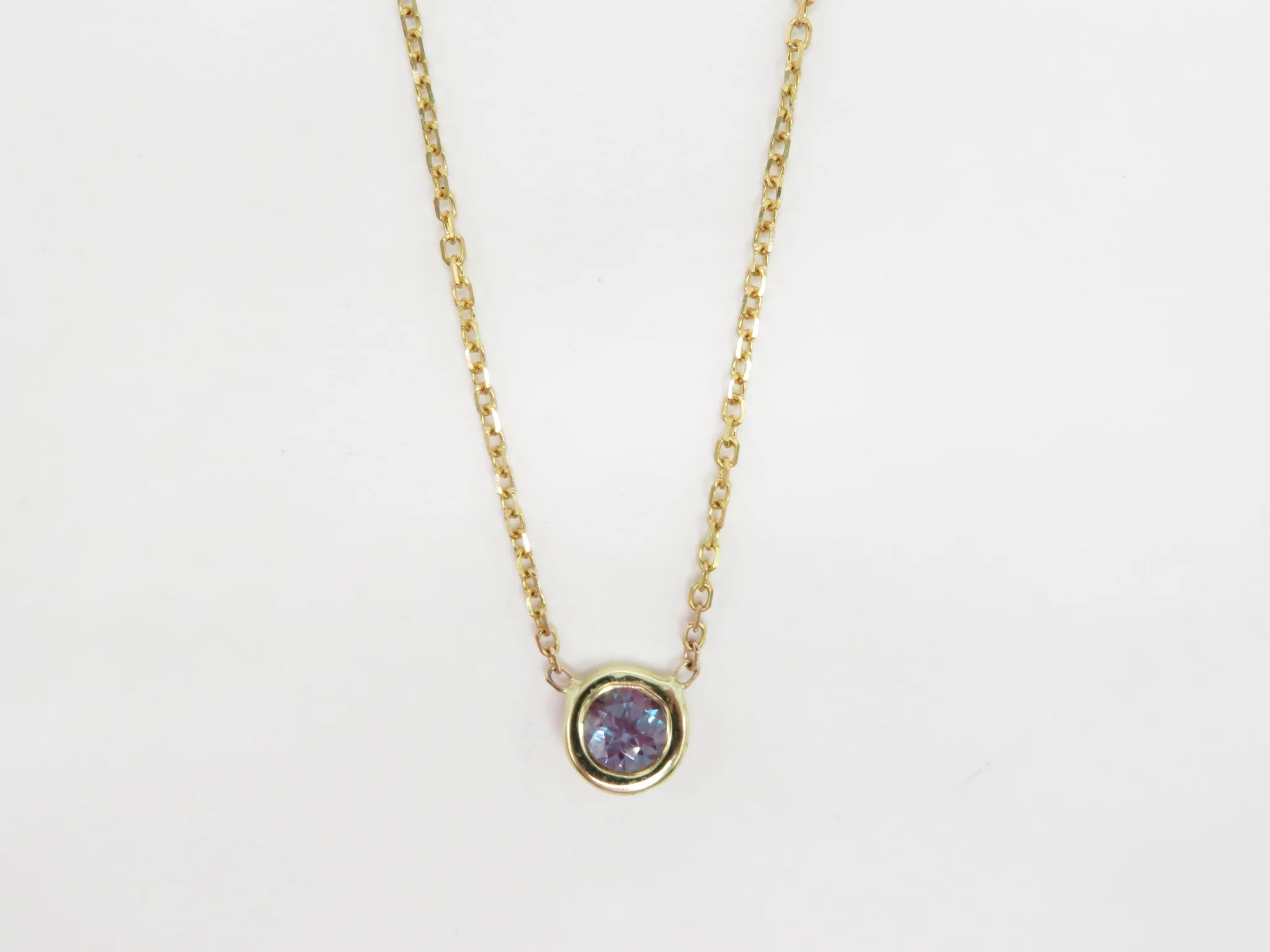 10k Yellow Gold Birthstone Necklace - Image 6