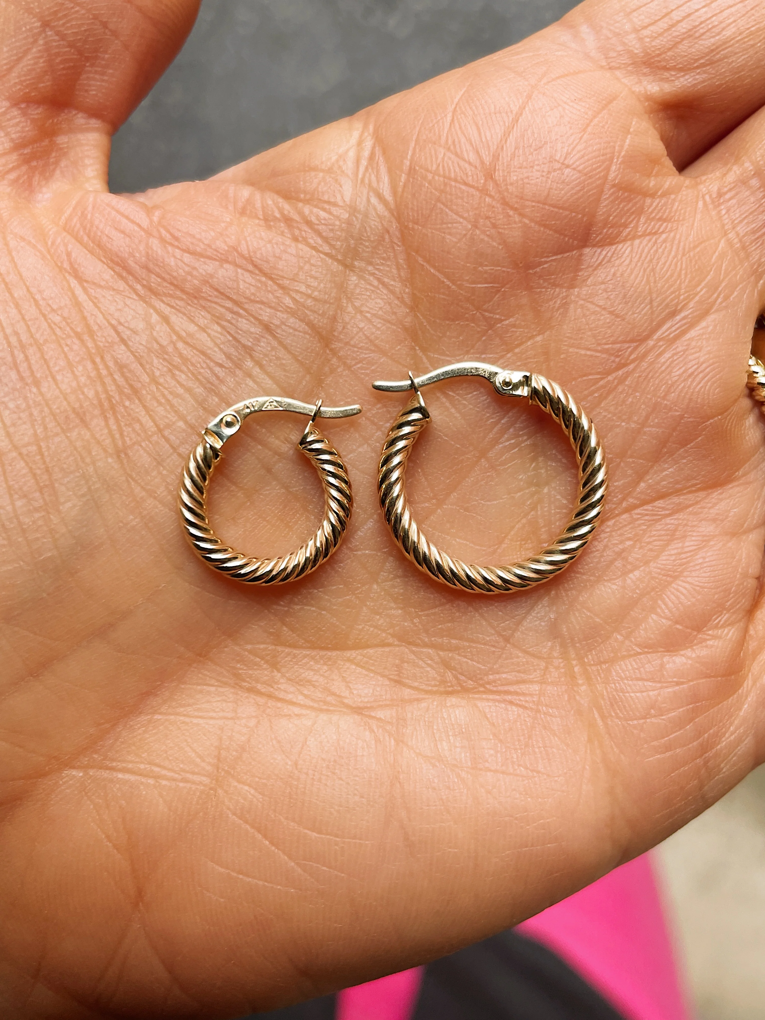 10k Yellow Gold Cable Hoops - Image 6