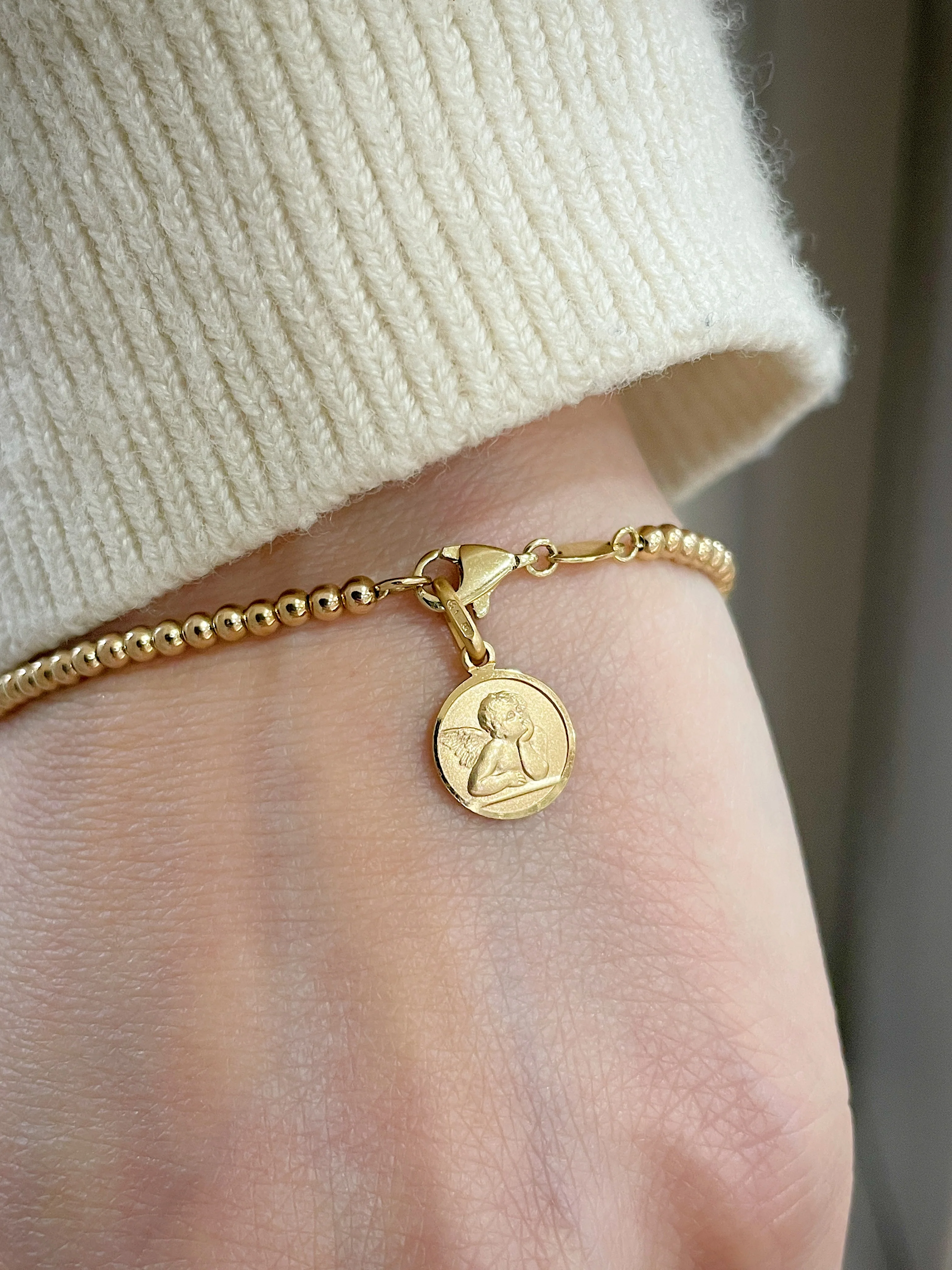 10k Yellow Gold Cherub Pendant - Image 2