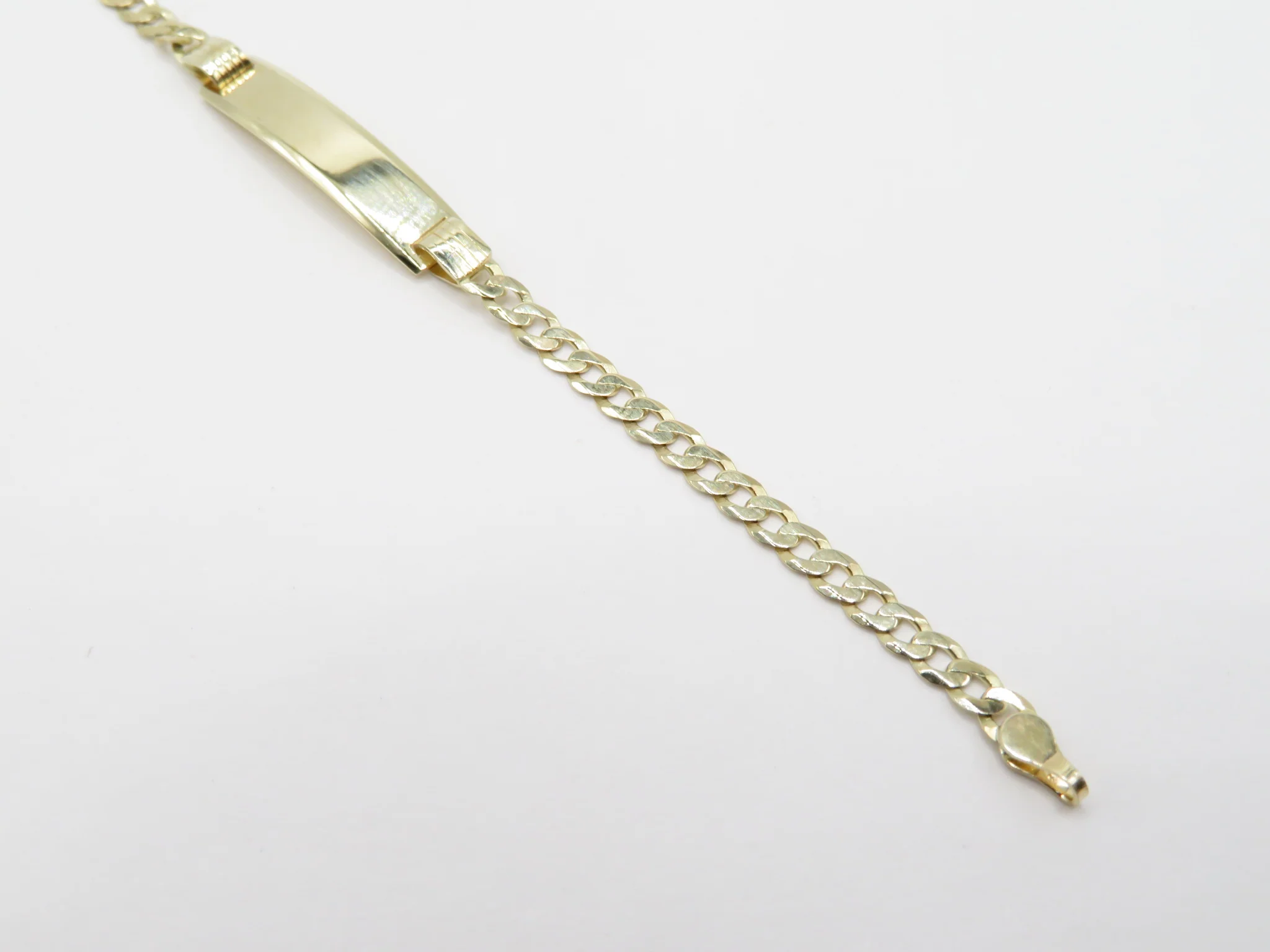 10k Yellow Gold Childrens ID Bracelet - Image 3