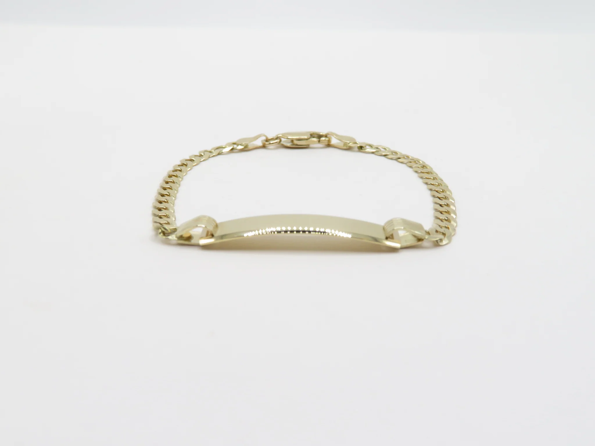 10k Yellow Gold Childrens ID Bracelet - Image 4