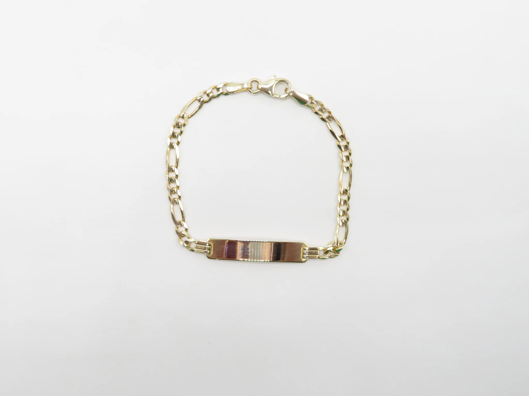 10k Yellow Gold Childrens ID Bracelet - Image 5