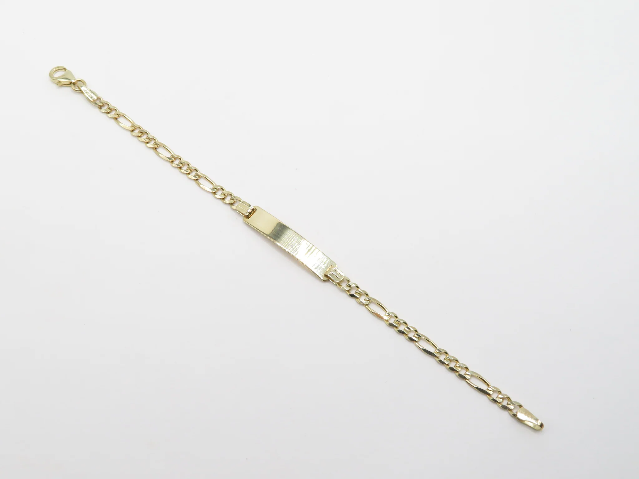 10k Yellow Gold Childrens ID Bracelet - Image 6