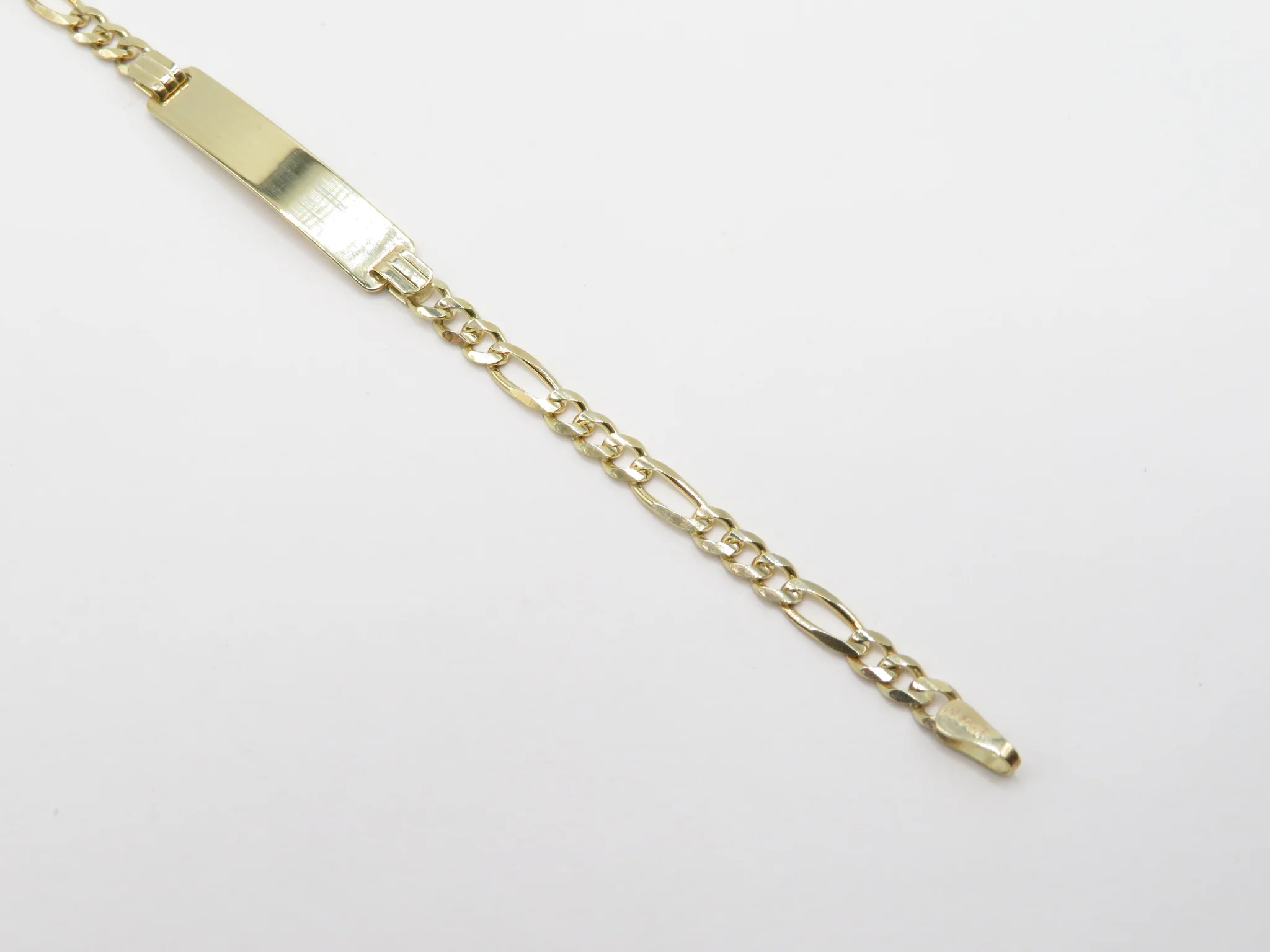 10k Yellow Gold Childrens ID Bracelet - Image 7