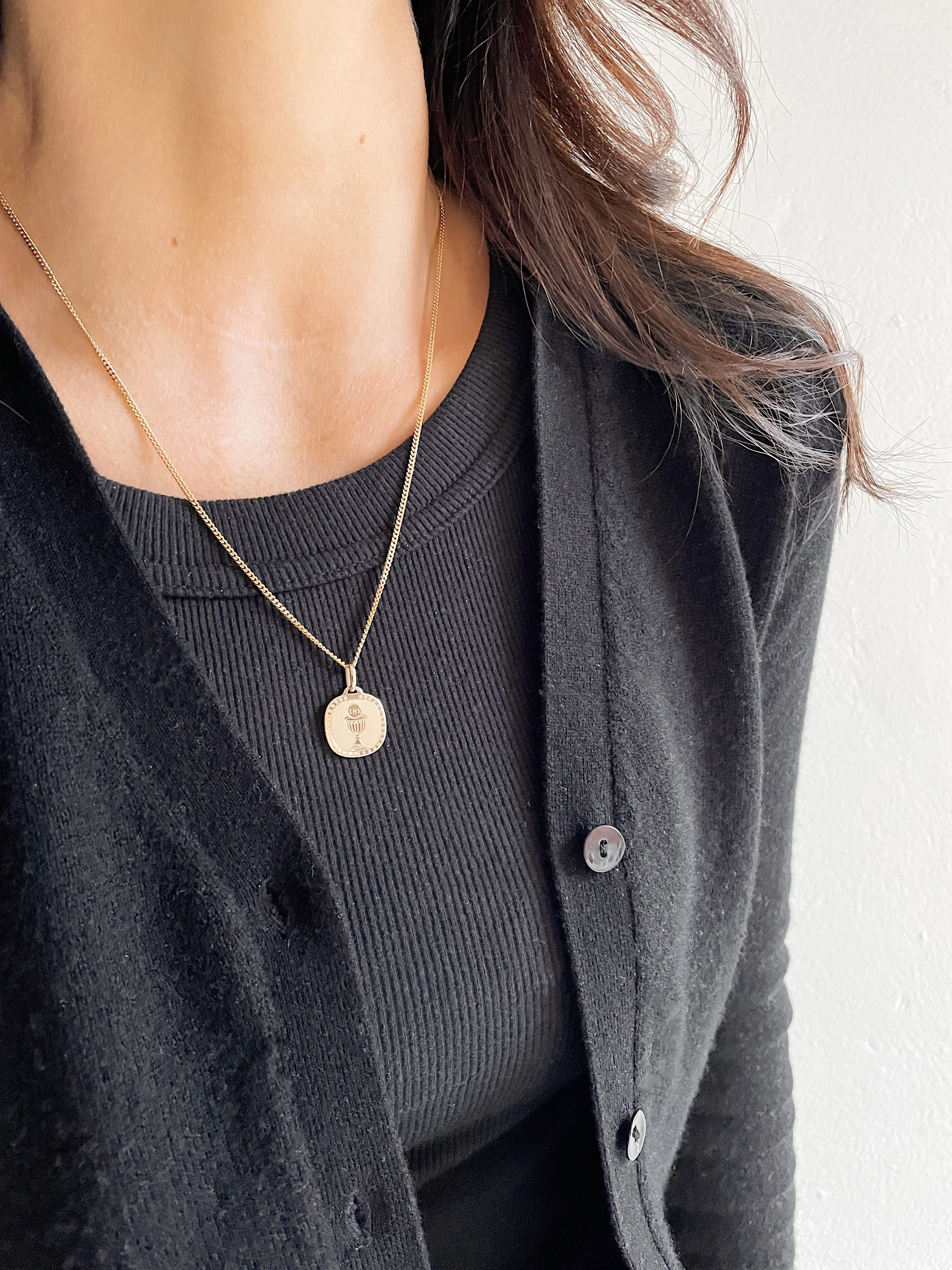 10k Yellow Gold Communion Medallion - Image 2
