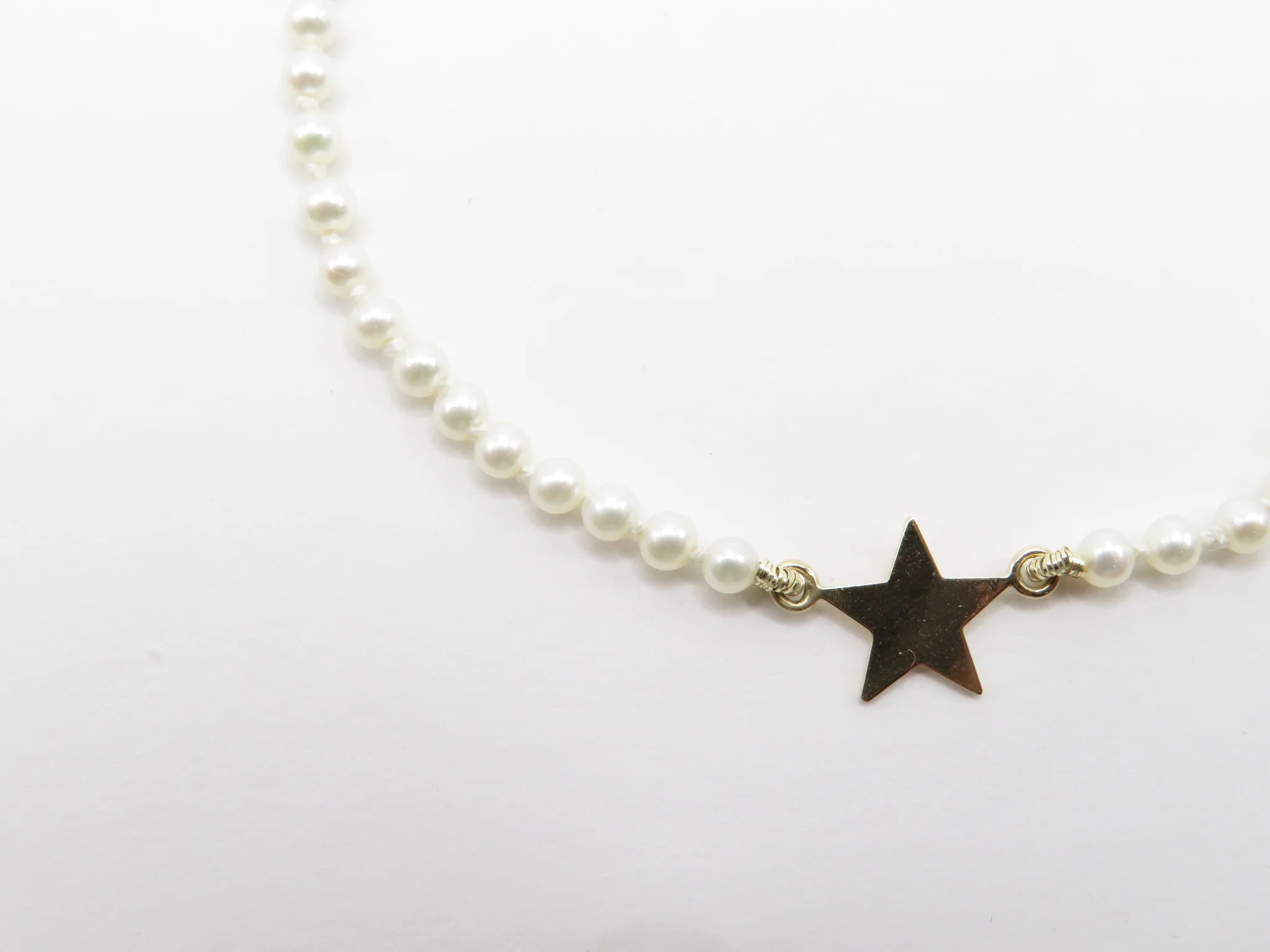 10k Yellow Gold Cultured Pearl Star Bracelet - Image 3
