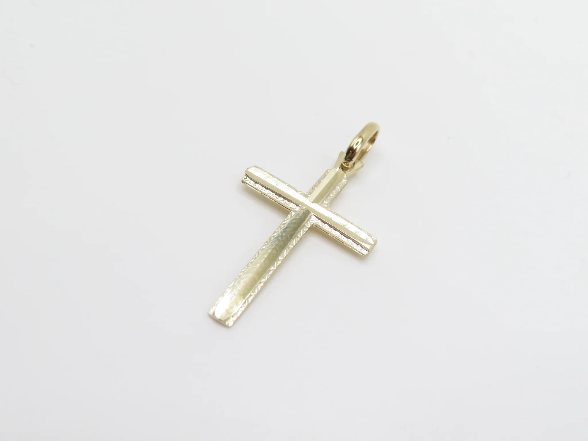 10k Yellow Gold Double Mirrored Cross Pendant