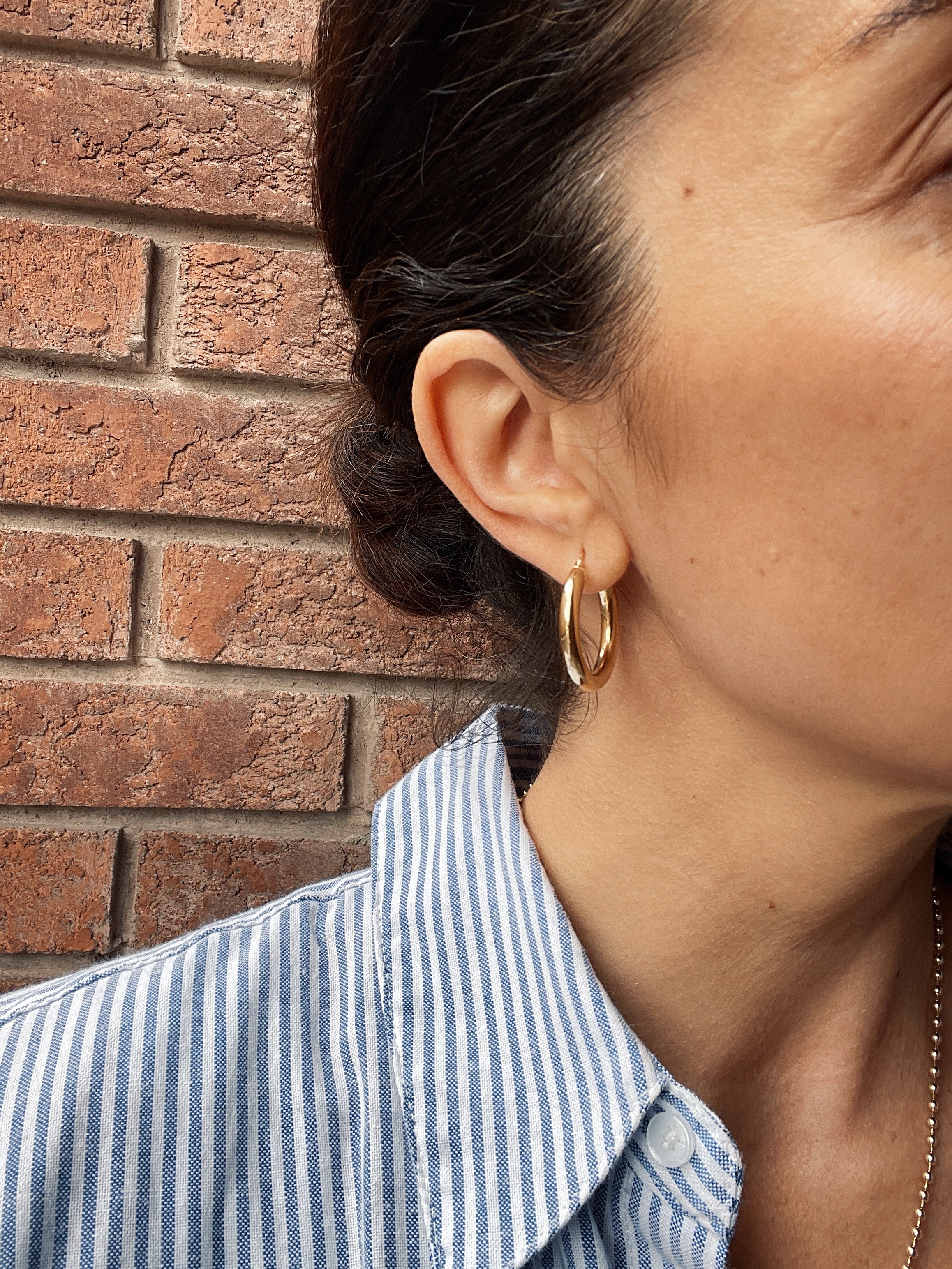 10k Yellow Gold Extra Chunky Hoops - Image 2