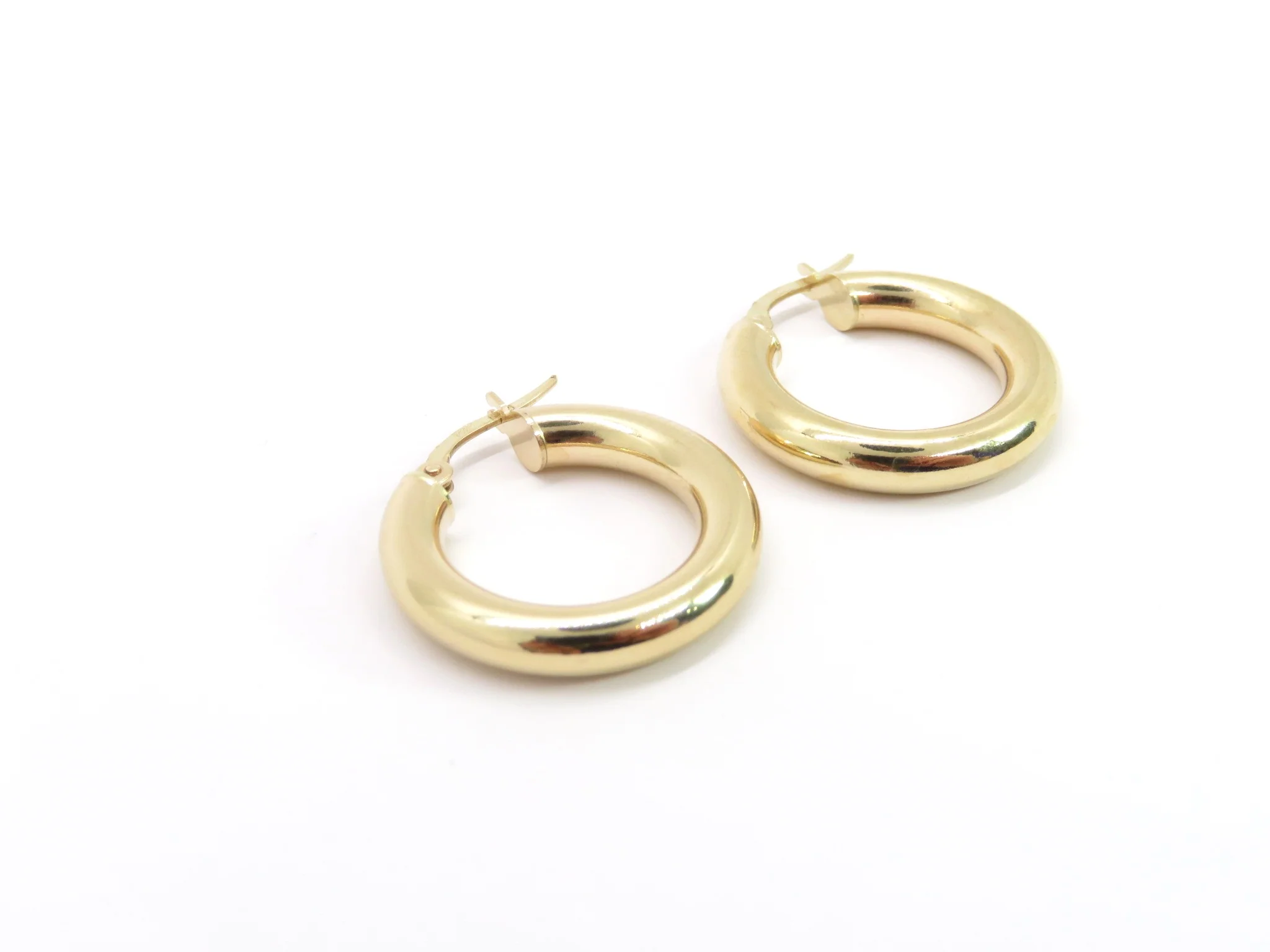 10k Yellow Gold Extra Chunky Hoops - Image 4