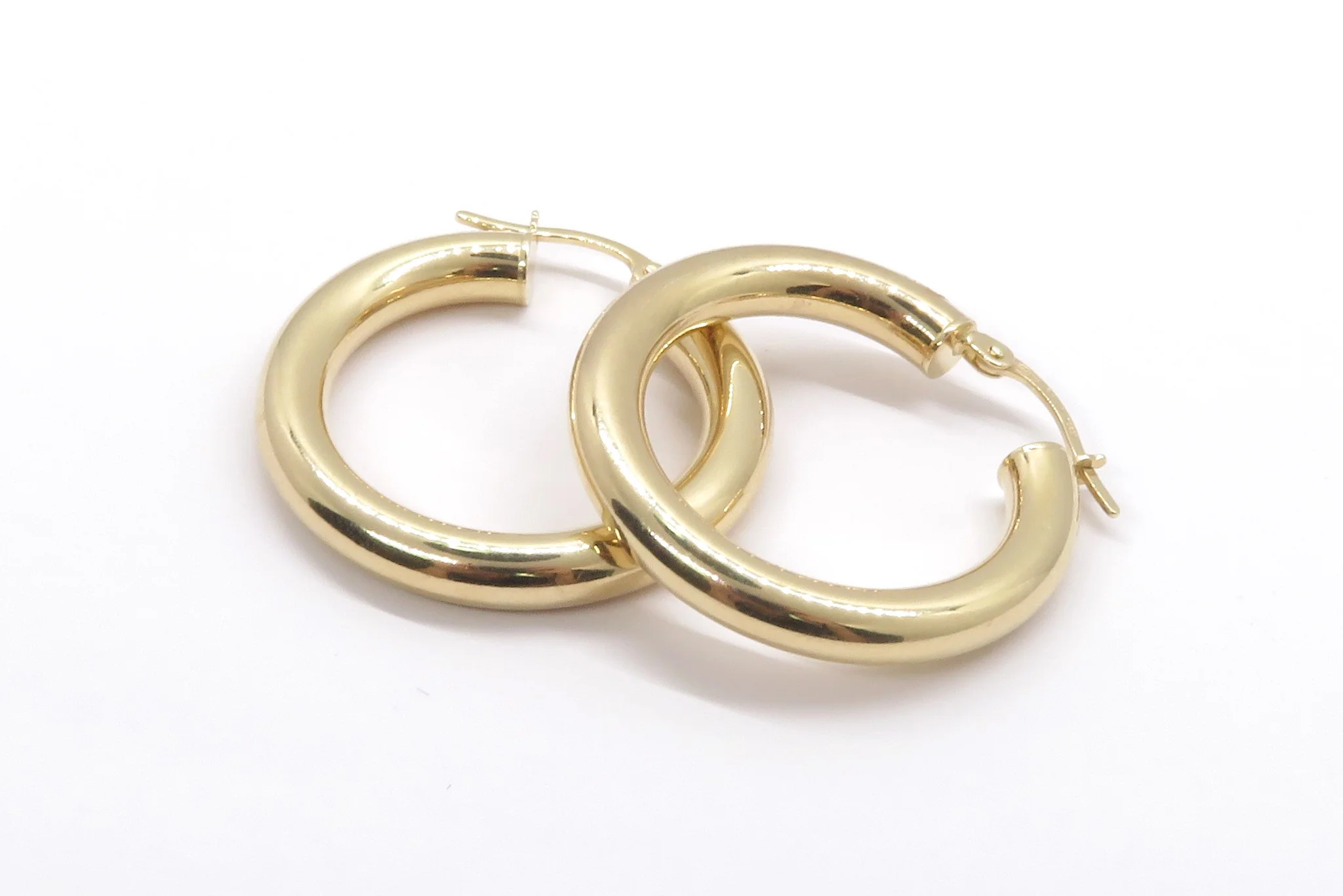 10k Yellow Gold Extra Chunky Hoops - Image 6
