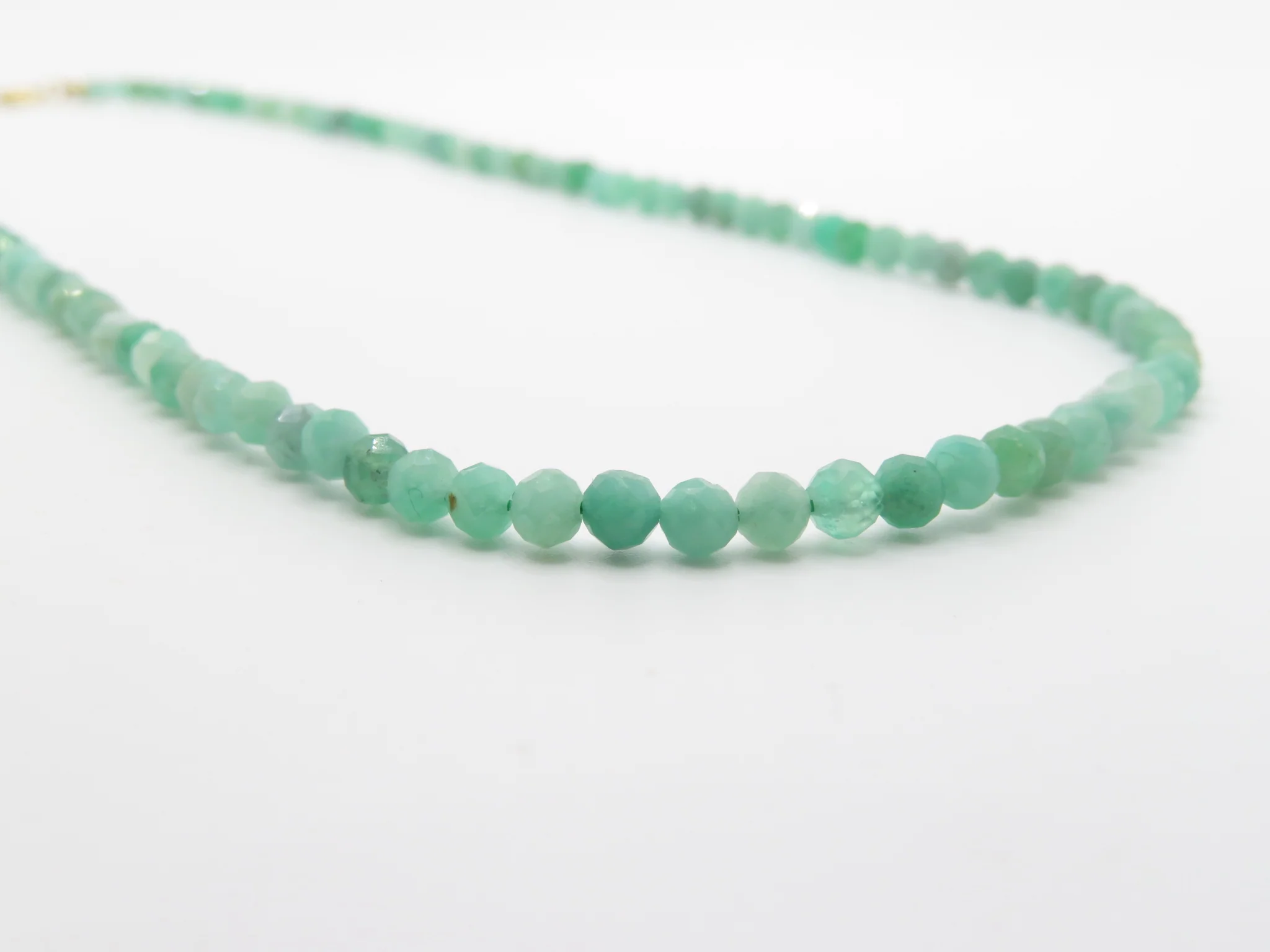 10k Genuine Emerald Bead Necklace