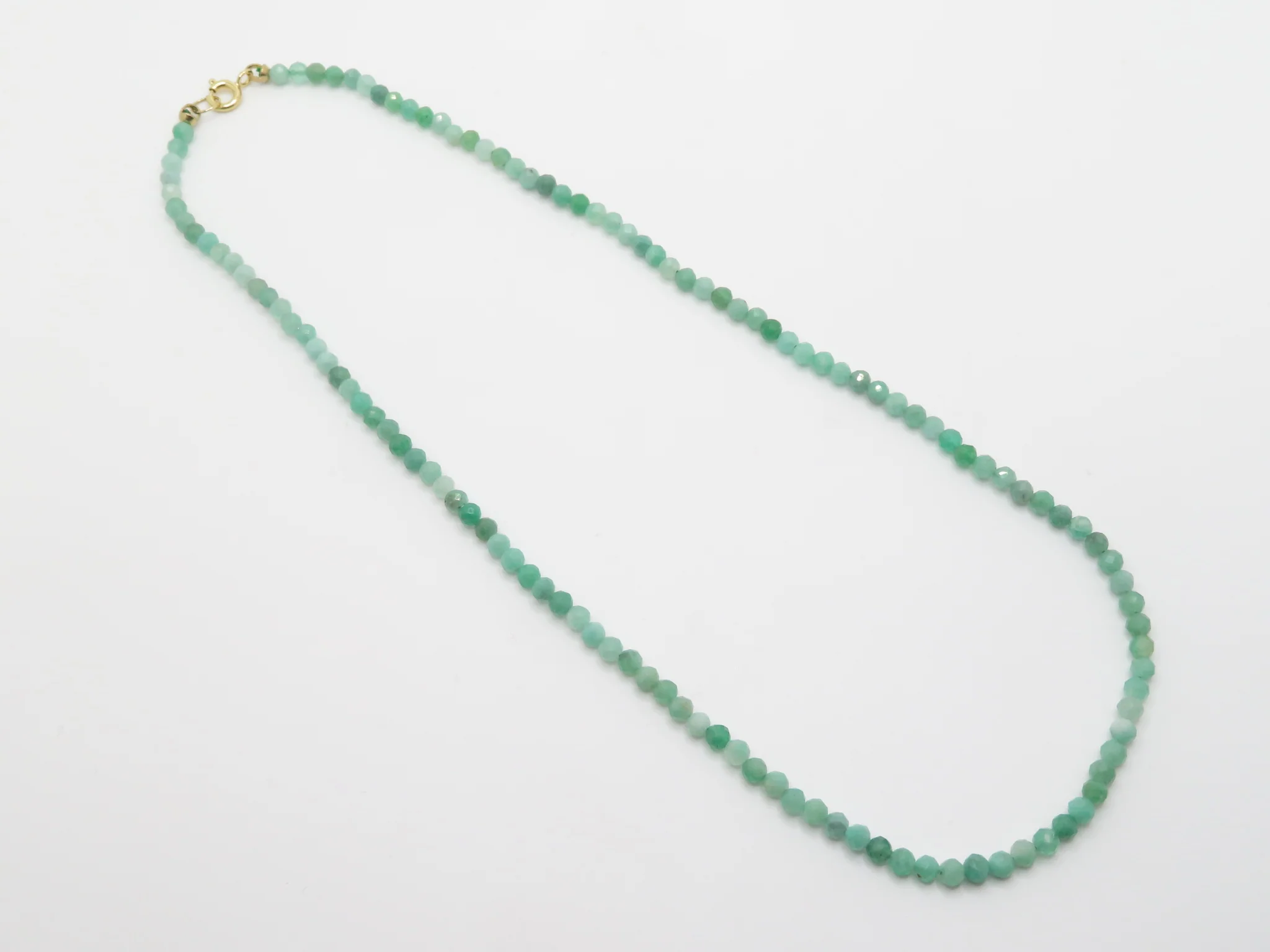 10k Genuine Emerald Bead Necklace - Image 5