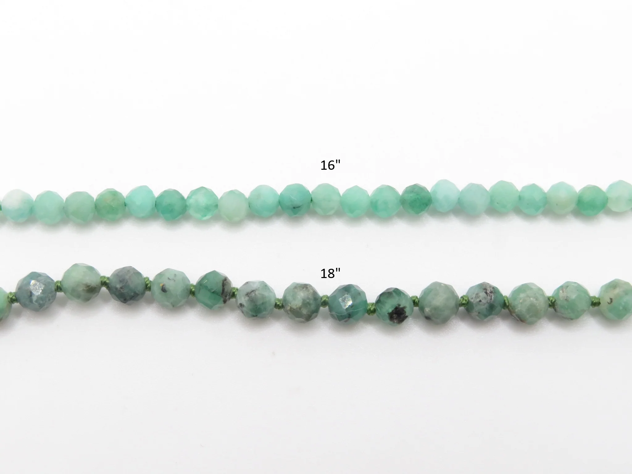 10k Genuine Emerald Bead Necklace - Image 6