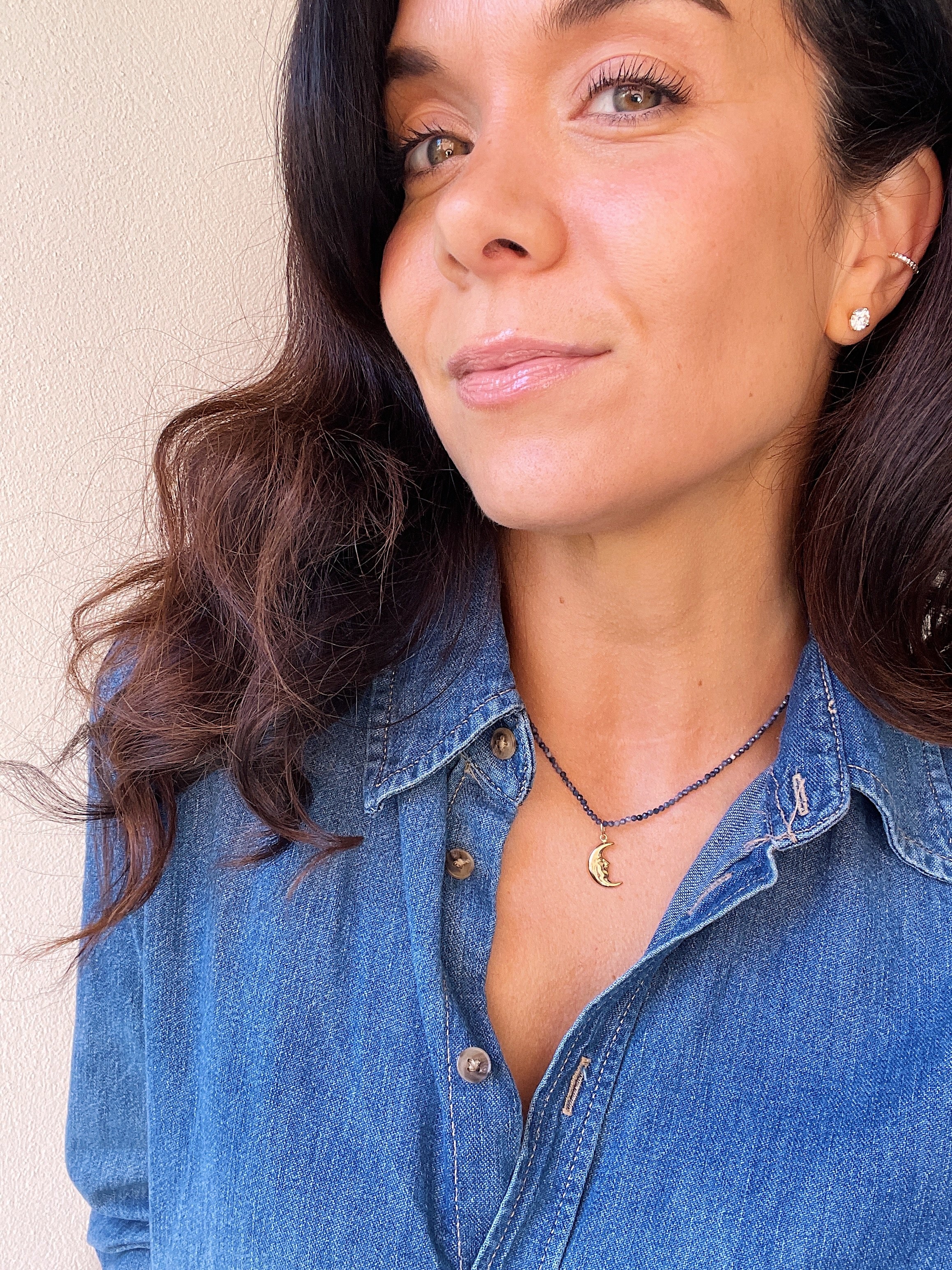 10k Genuine Sapphire Bead Necklace - Image 2
