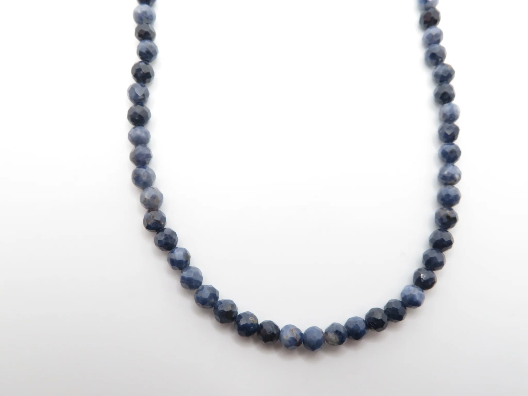 10k Genuine Sapphire Bead Necklace - Image 4
