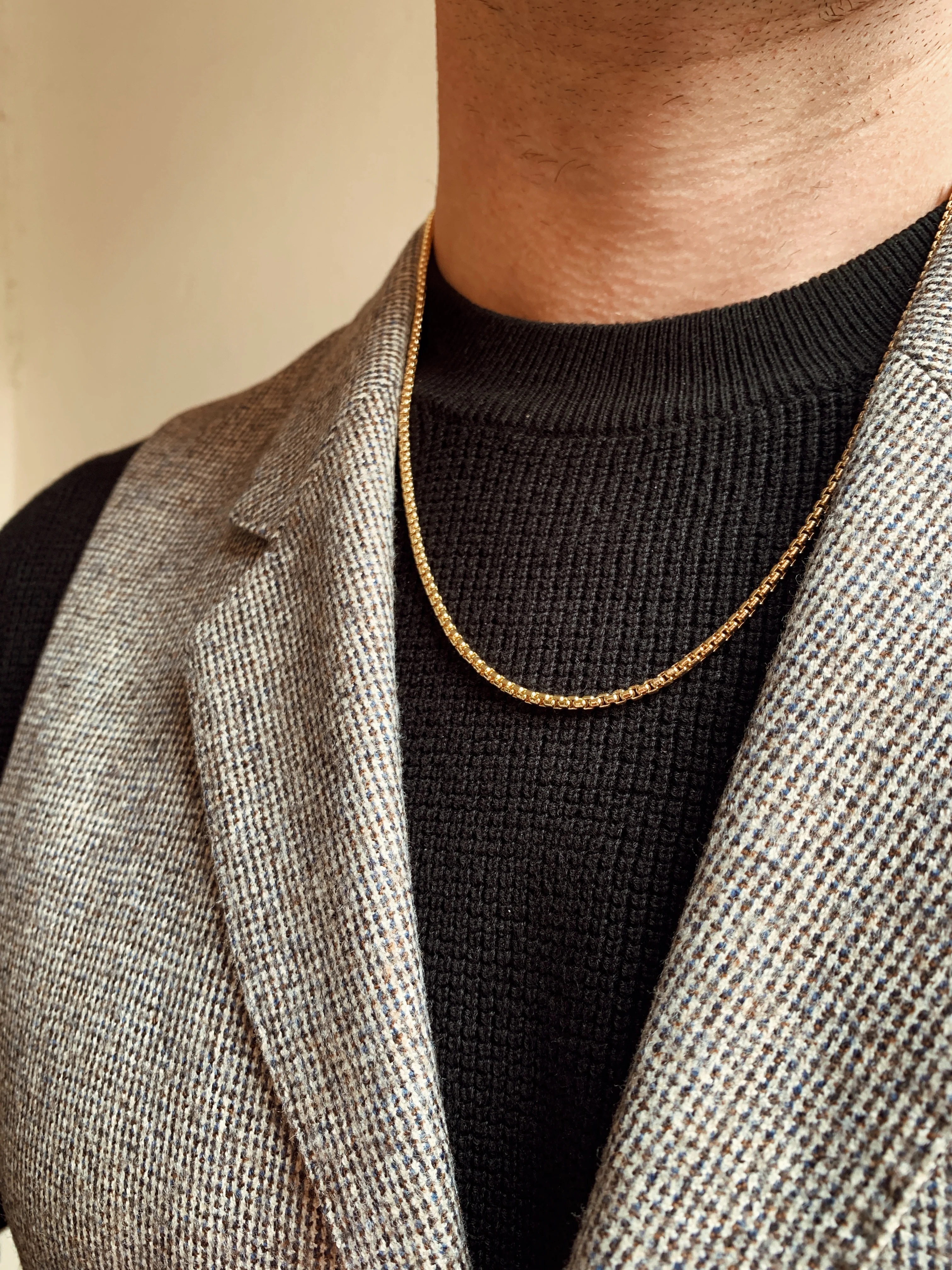 10k Yellow Gold Hollow Box Chain - Image 2