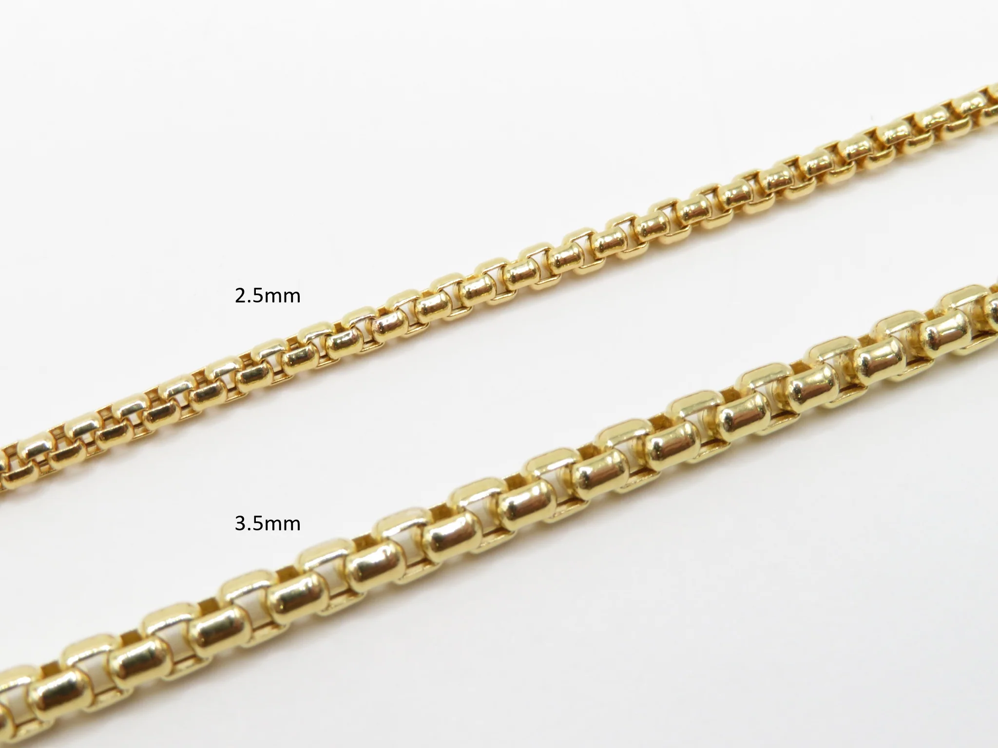 10k Yellow Gold Hollow Box Chain - Image 3