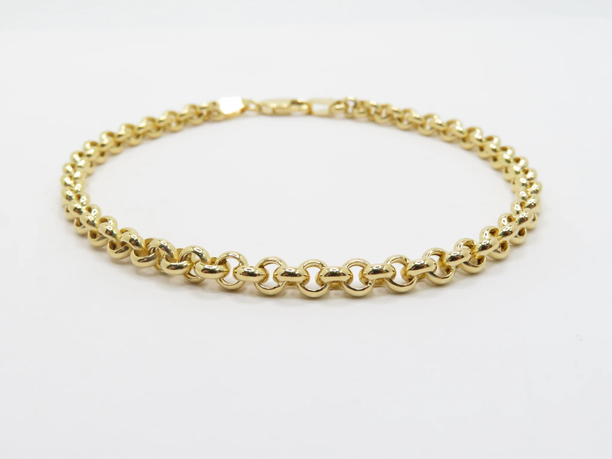 10k Gold Hollow Rolo Bracelet