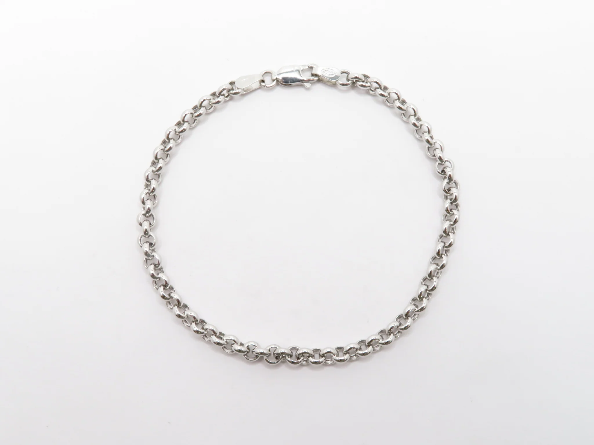 10k Gold Hollow Rolo Bracelet - Image 11