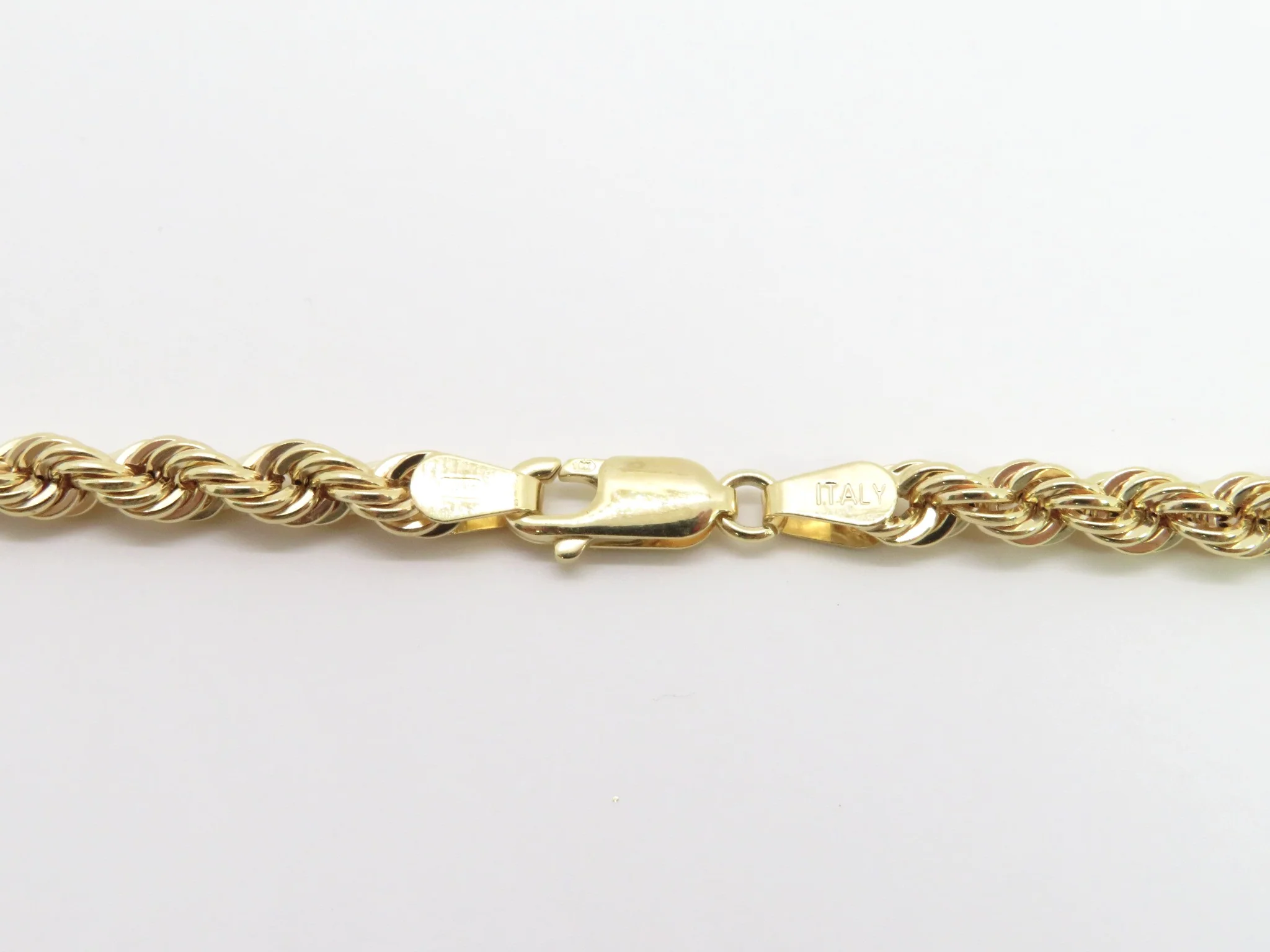 10k Yellow Gold Hollow Rope Chain - Image 6