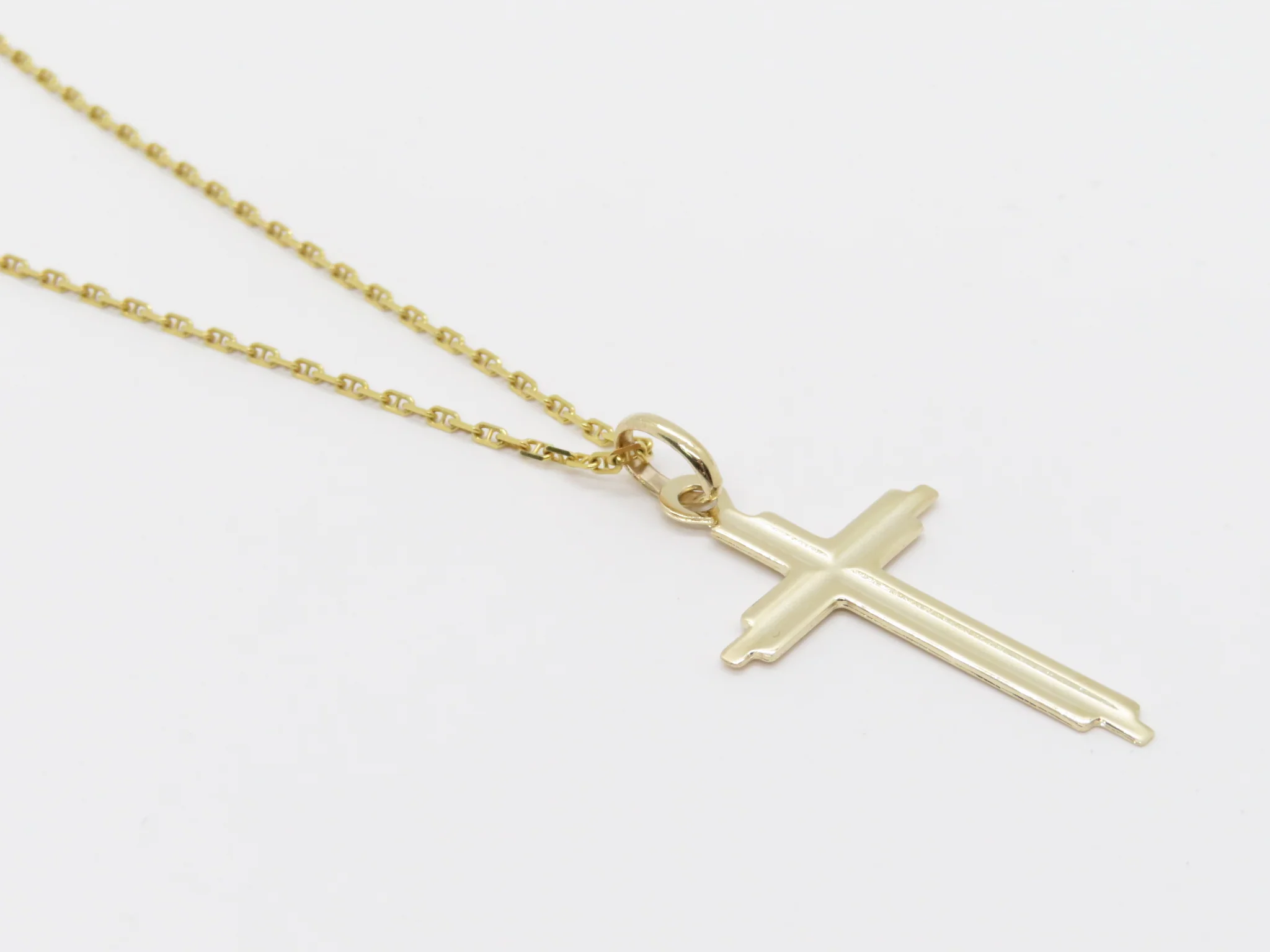 10k Yellow Gold Linear Cross - Image 2