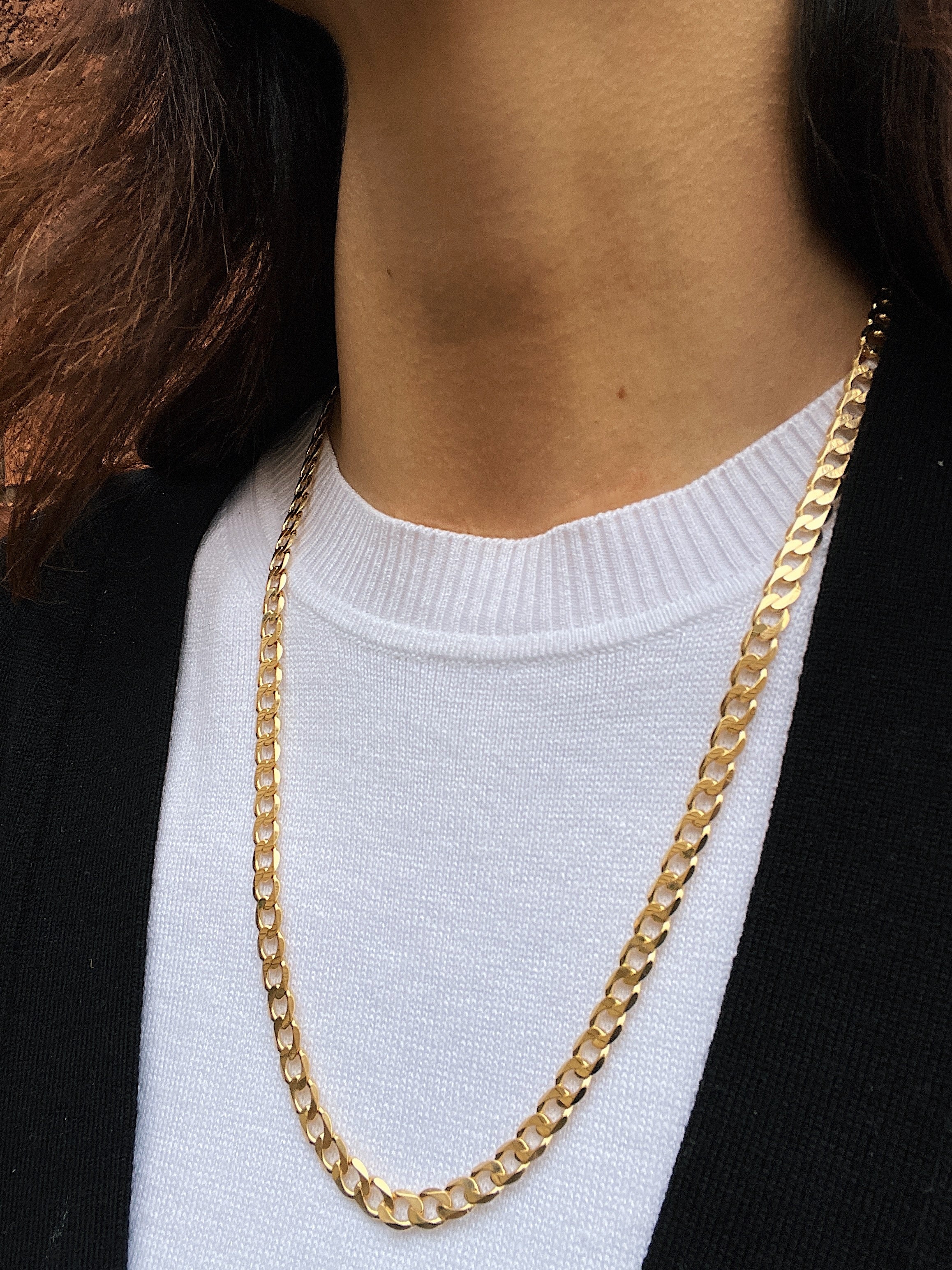 10k Yellow Gold Open Link Thick Chain - Image 4