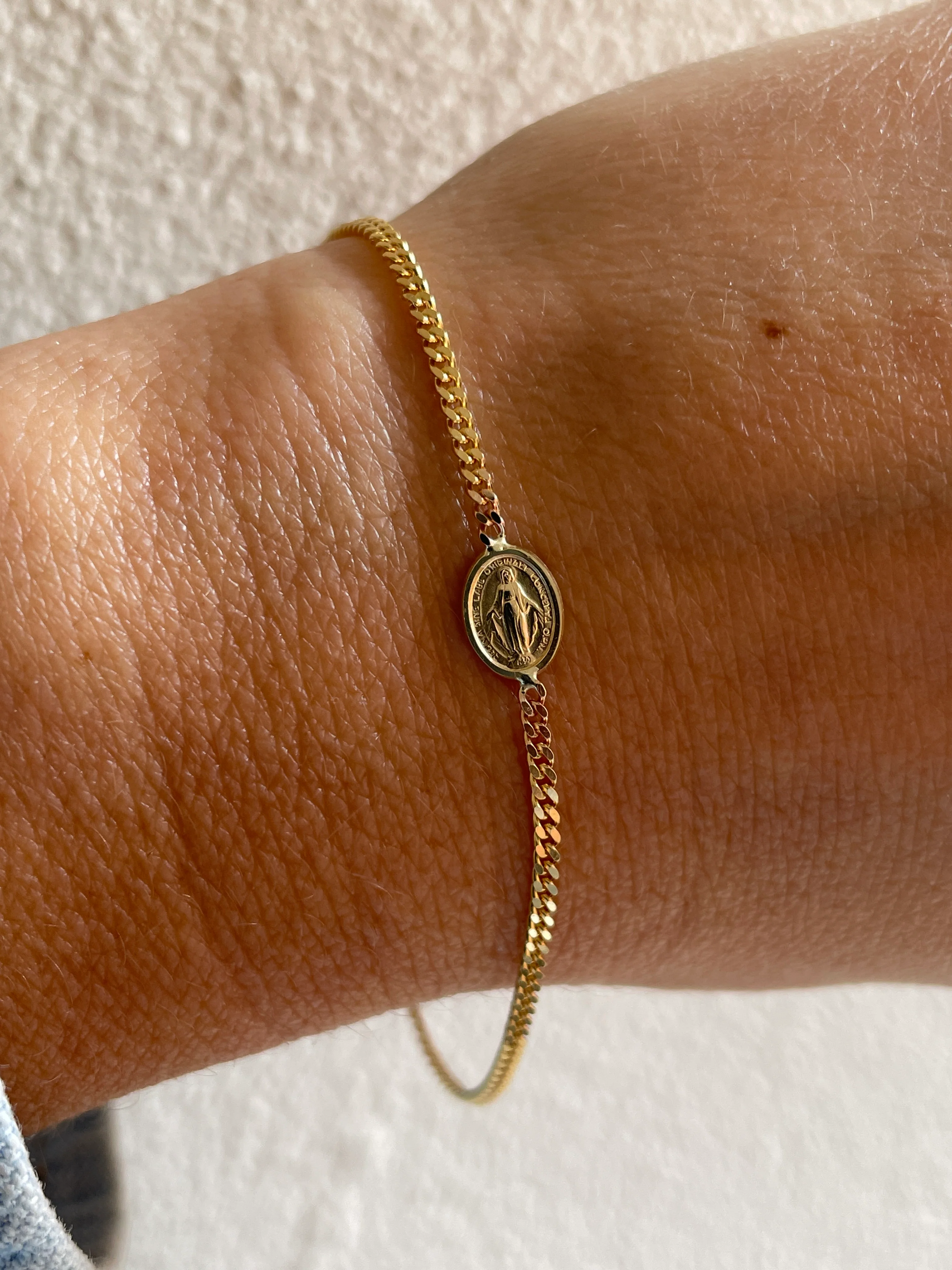 10k Yellow Gold Our Lady of Grace Bracelet - Image 2