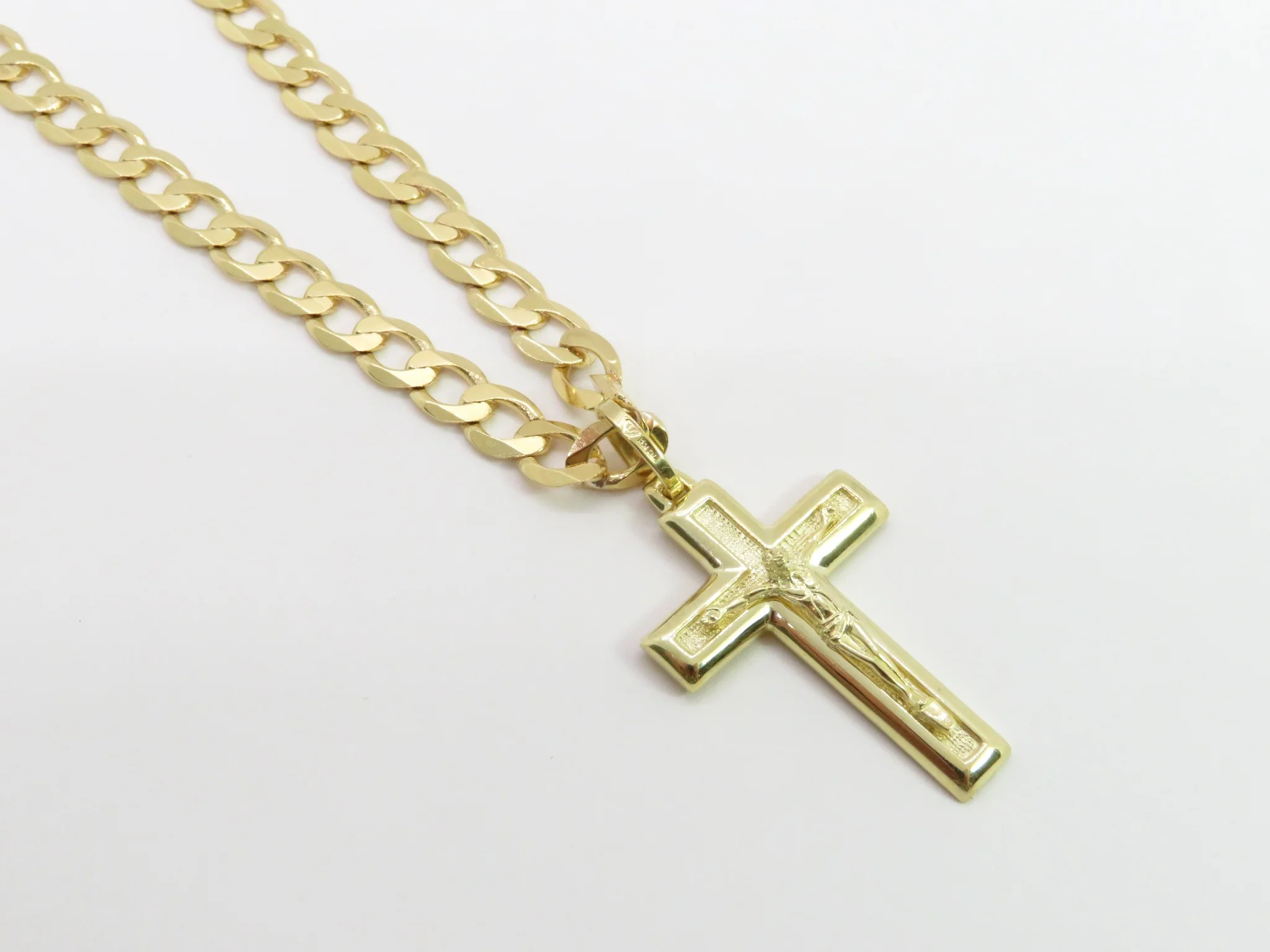 10k Yellow Gold Portrait Crucifix - Image 2