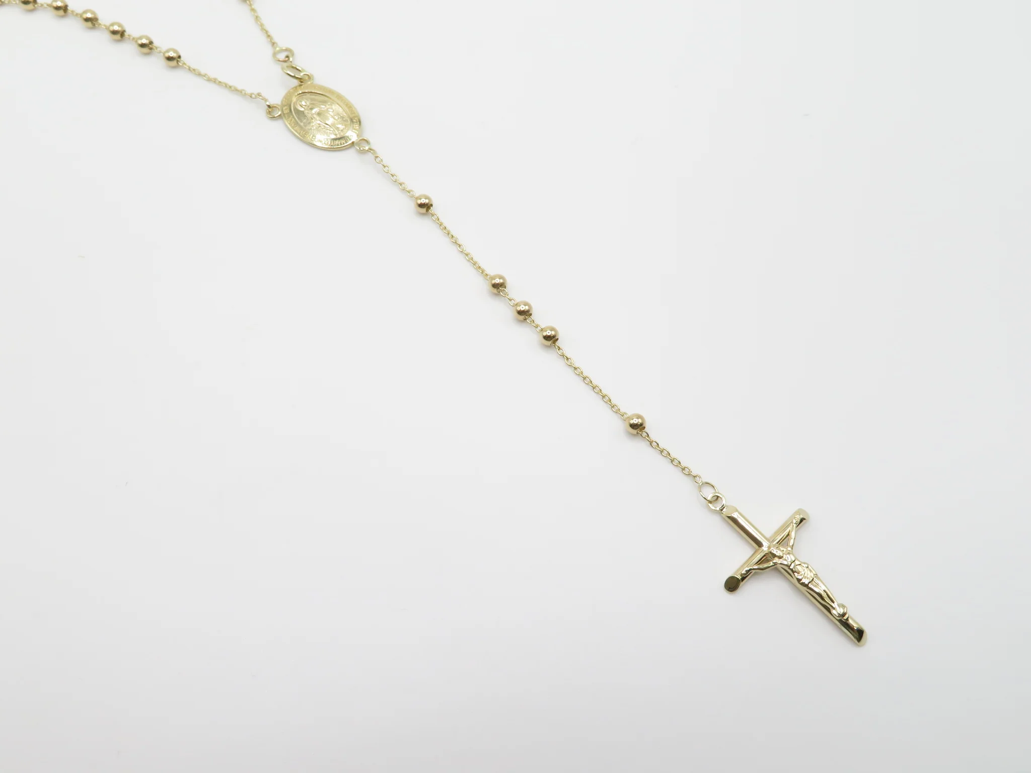 10k Yellow Gold Rosary Necklace - Image 7