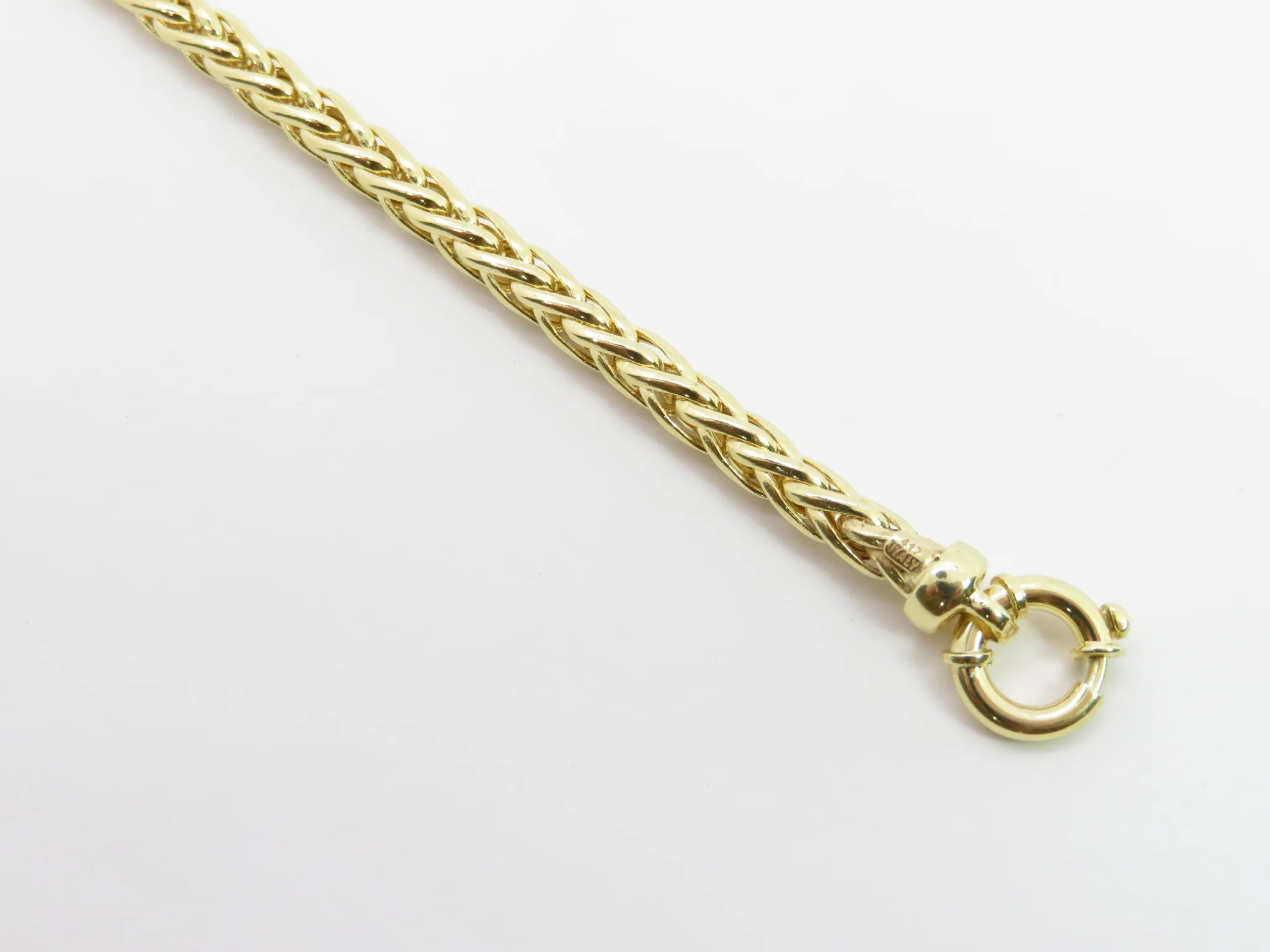 10k Yellow Gold Rounded Wheat Bracelet - Image 3