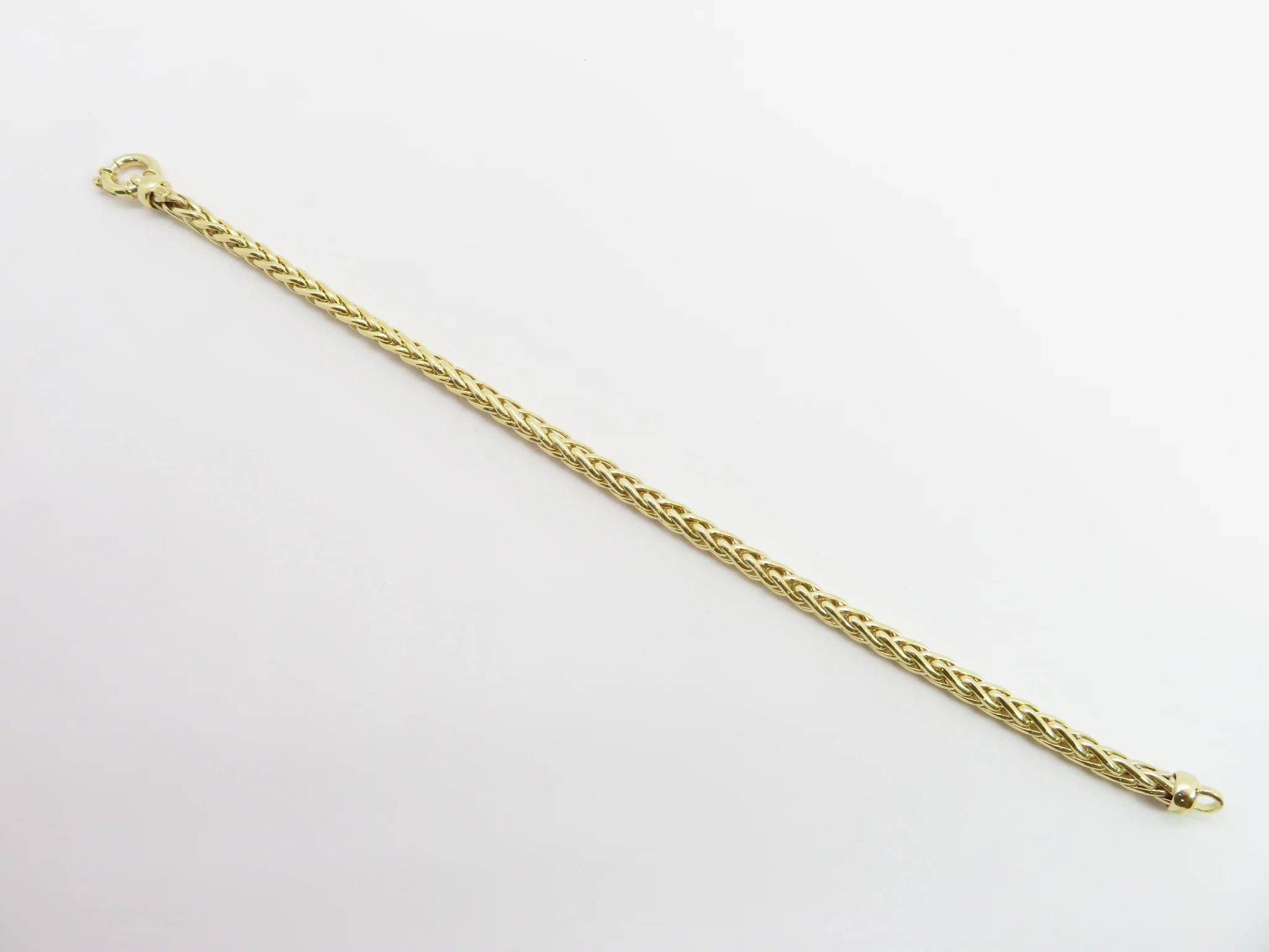 10k Yellow Gold Rounded Wheat Bracelet - Image 7