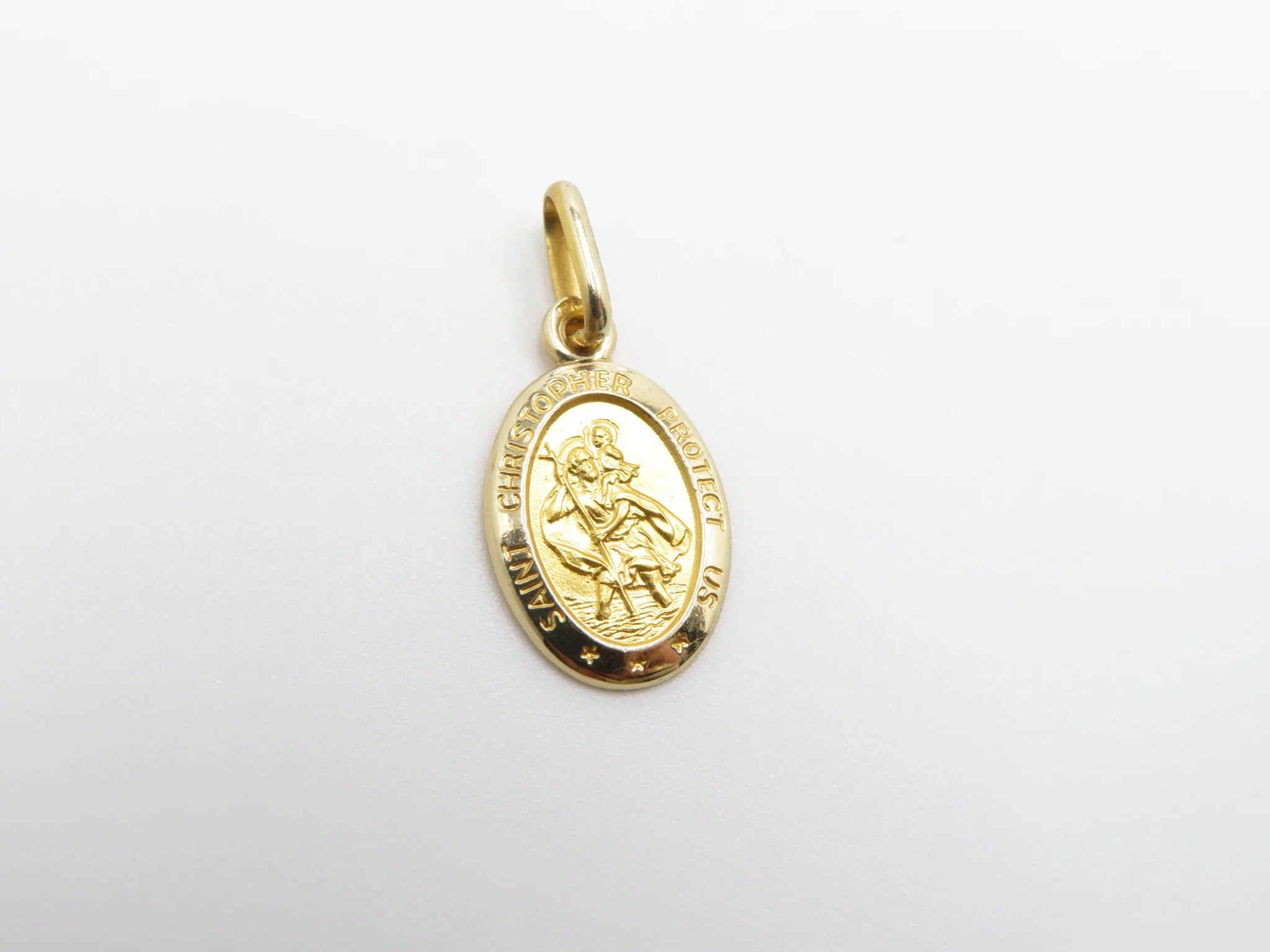 10k Yellow Gold Oval St. Christopher Medal - Image 5