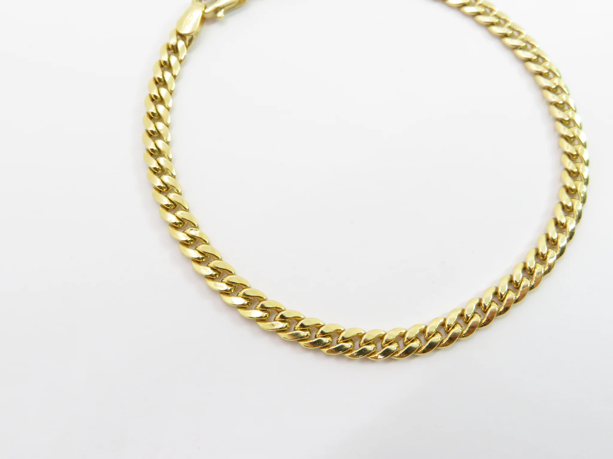 10k Yellow Gold Solid Cuban Bracelet - Image 4