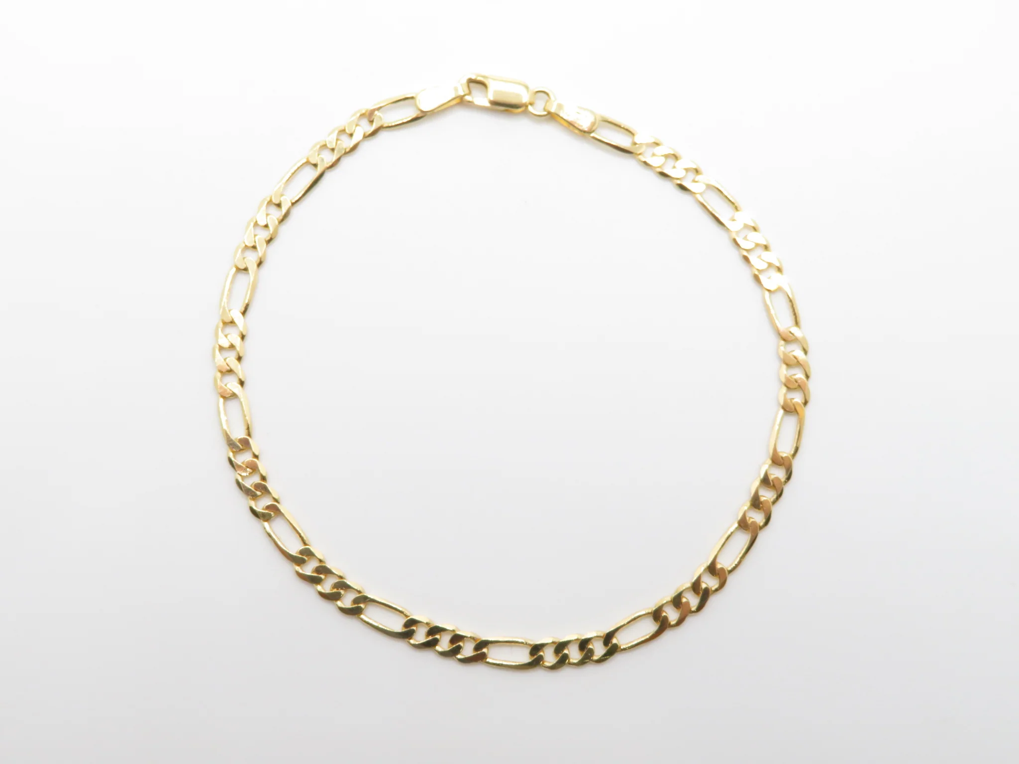 10k Yellow Gold Figaro 7" Bracelet