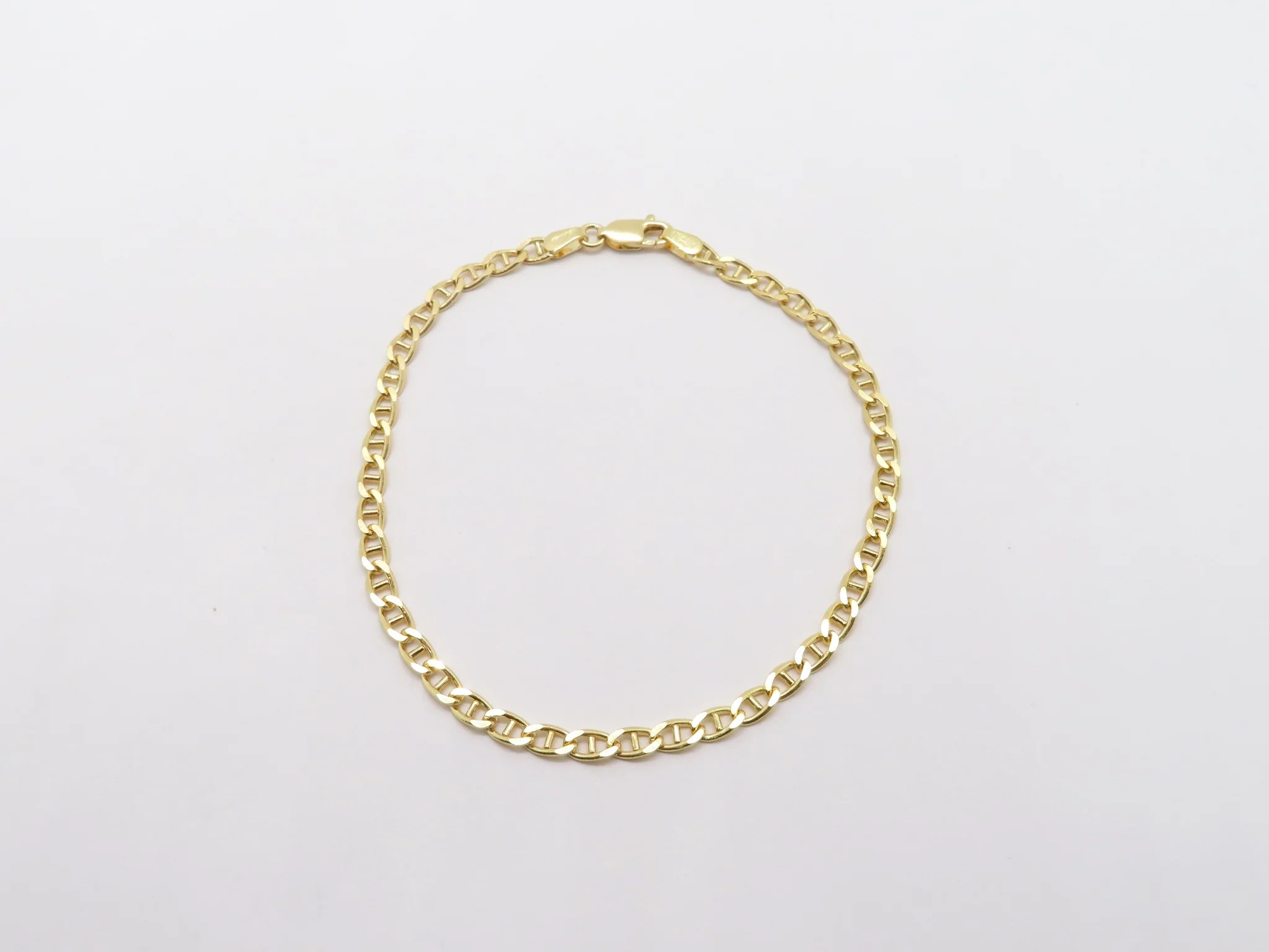 10k Yellow Gold Flat Anchor Long Bracelet - Image 5